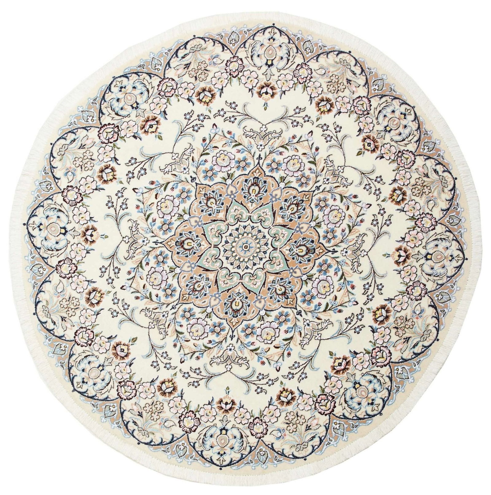 Nain Teppich 153 x 150 cm | Florale Muster | handgeknüpft