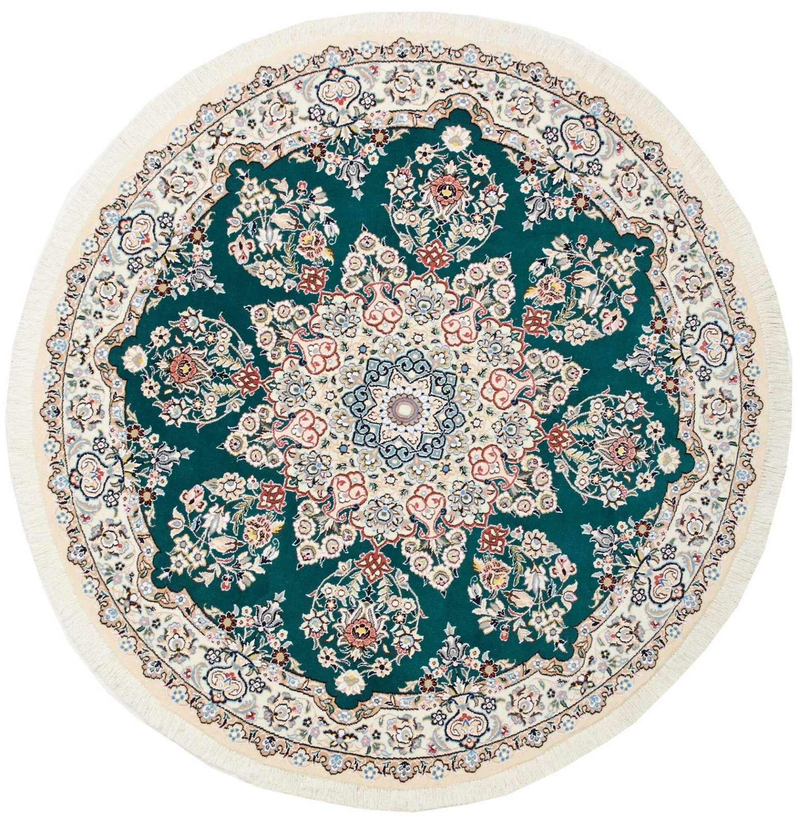 Nain Teppich 153 x 150cm, florales Design, handgeknüpft H1