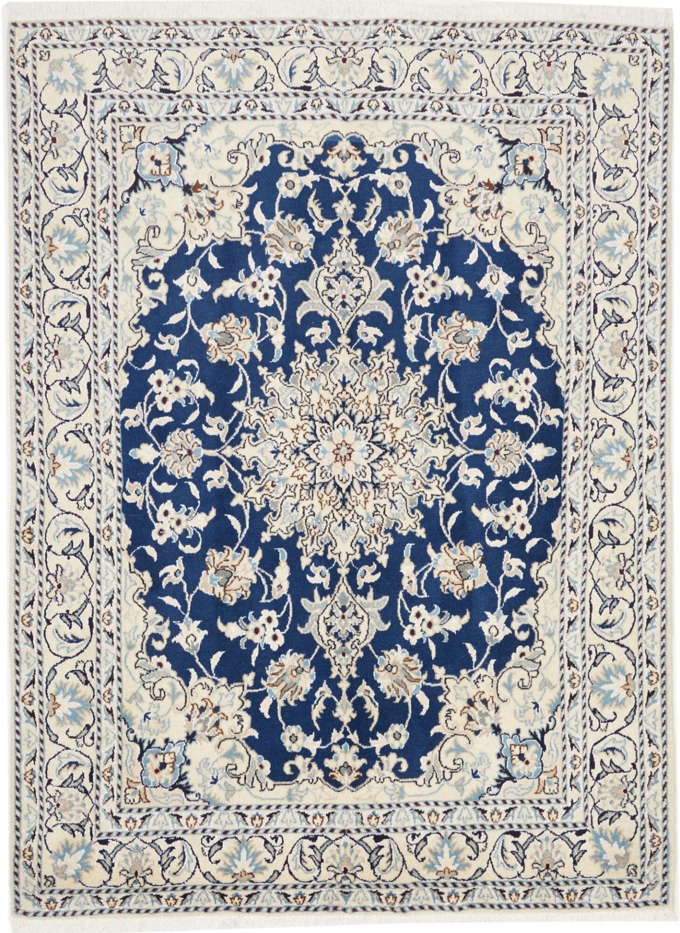 Nain Teppich 153 x 200cm, florales Design, handgeknüpft, Perserteppich