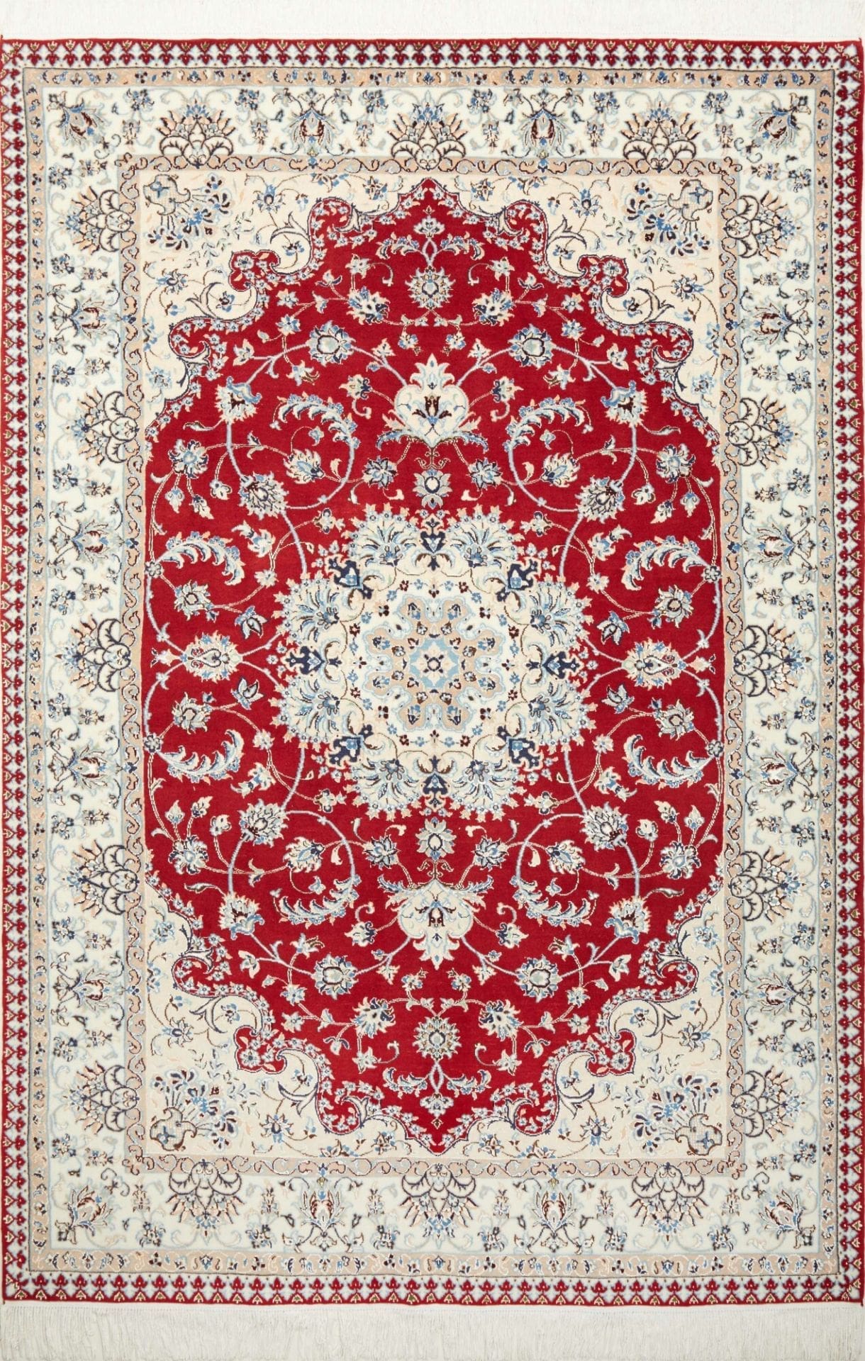 Nain Teppich 153 x 223cm, florales Design, handgeknüpft