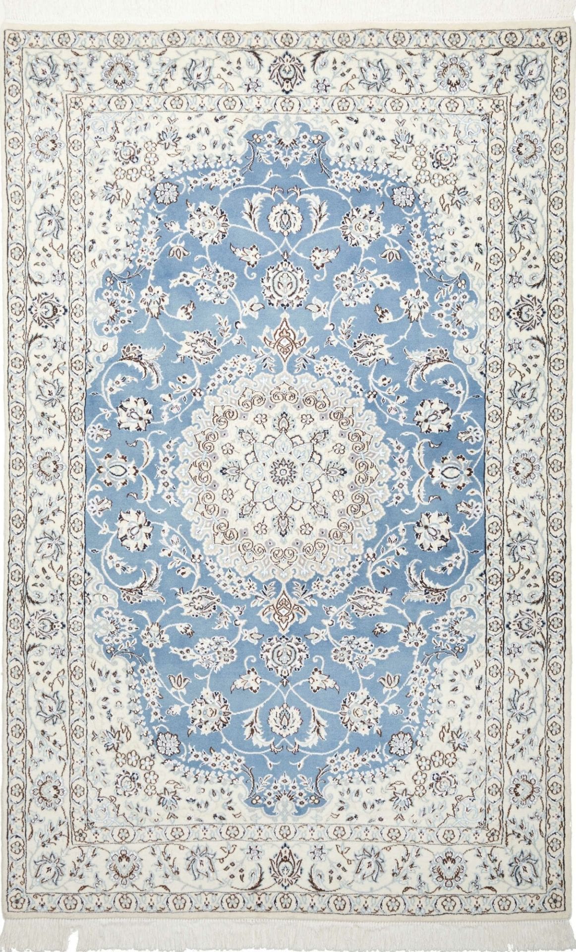 Nain Teppich 153 x 236cm, florale Muster, Schurwolle, handgeknüpft