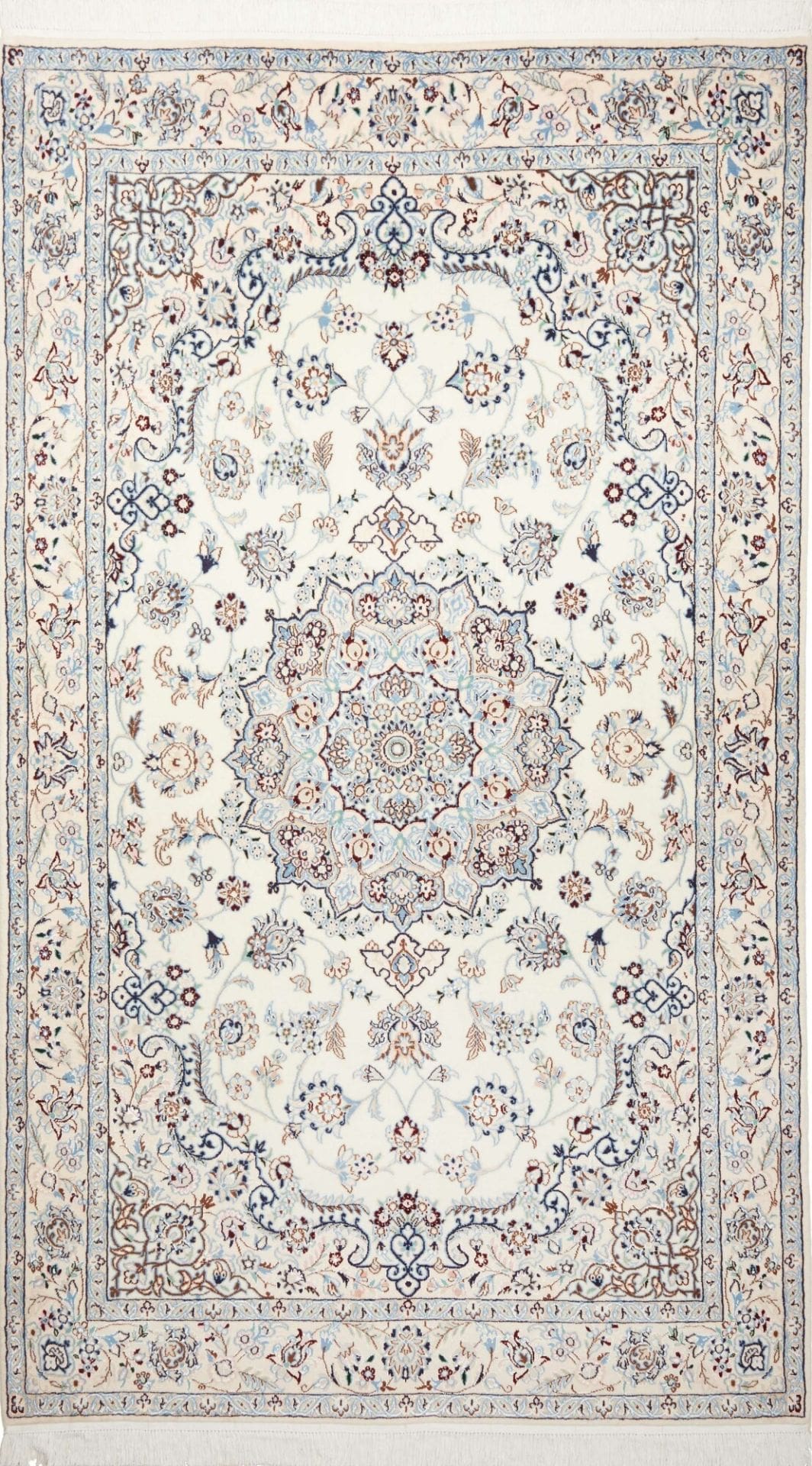 Nain Teppich 153 x 237cm, florales Muster, handgeknüpft, Perserteppich