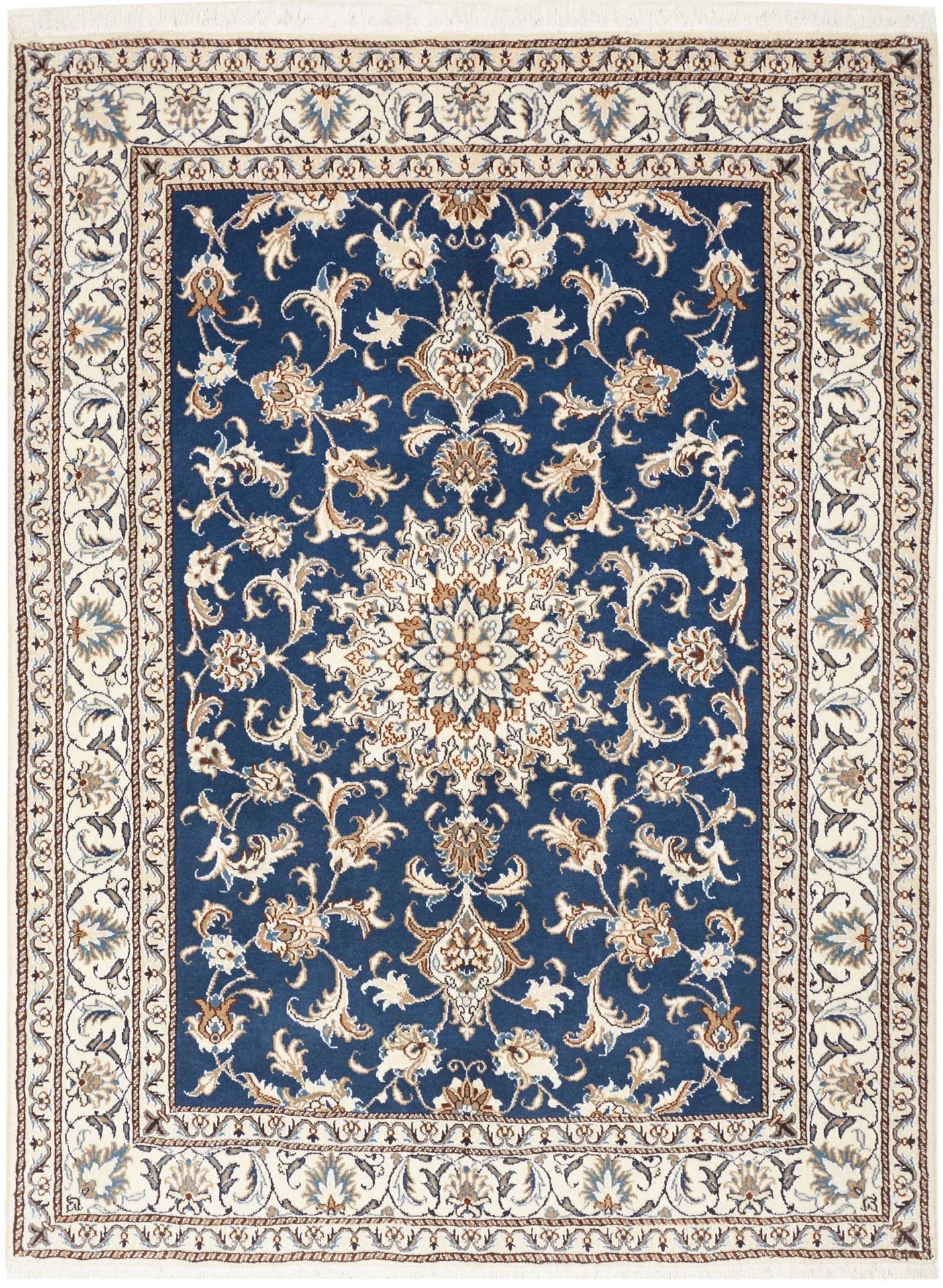 (Verkauft) Nain Teppich 155 x 196 cm, florale Muster, handgeknüpft, Perserteppich