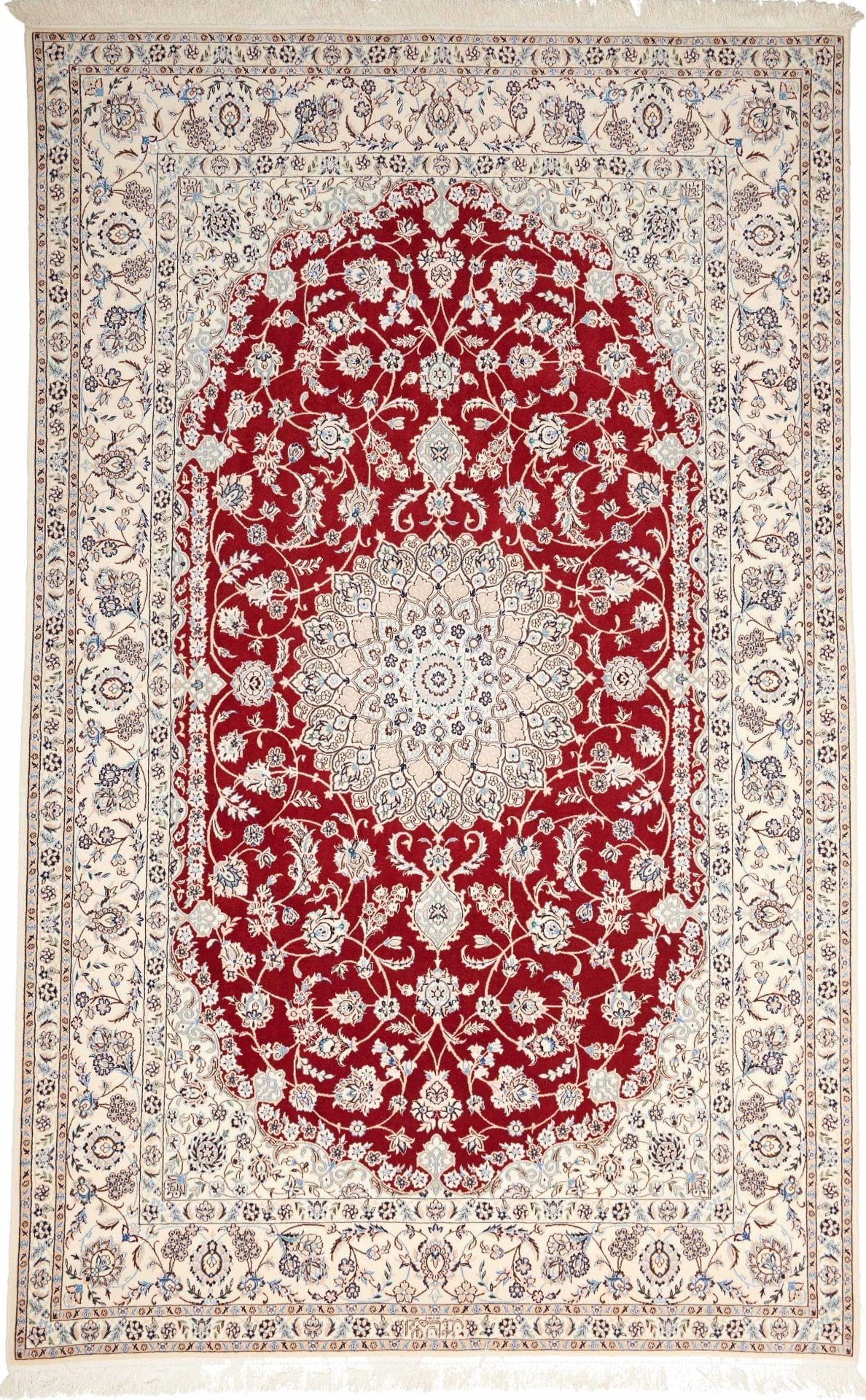 Nain Teppich 155 x 241cm, florales Muster, handgeknüpft, Perserteppich