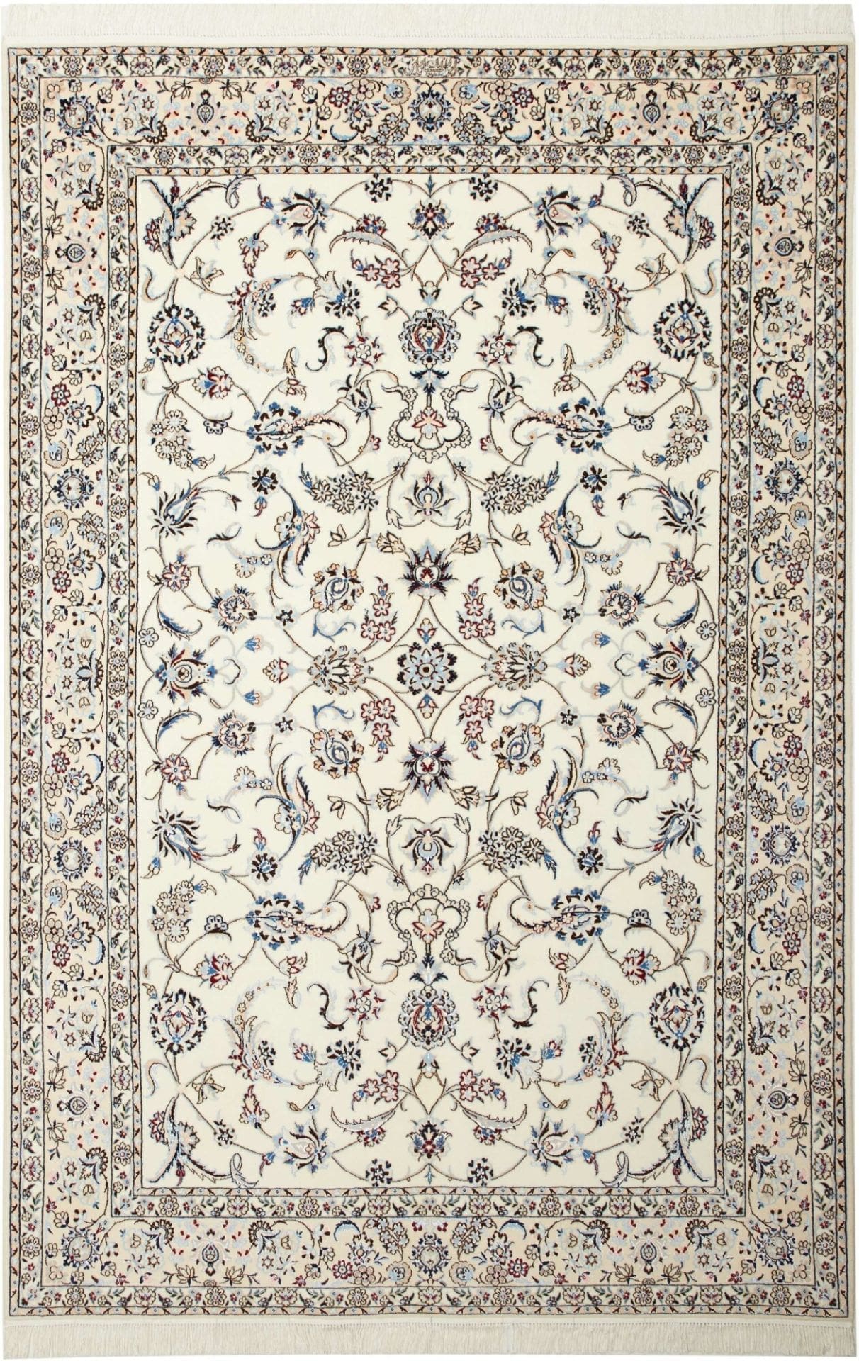 Nain Teppich 156 x 231cm, florales Design, handgeknüpft, Perserteppich