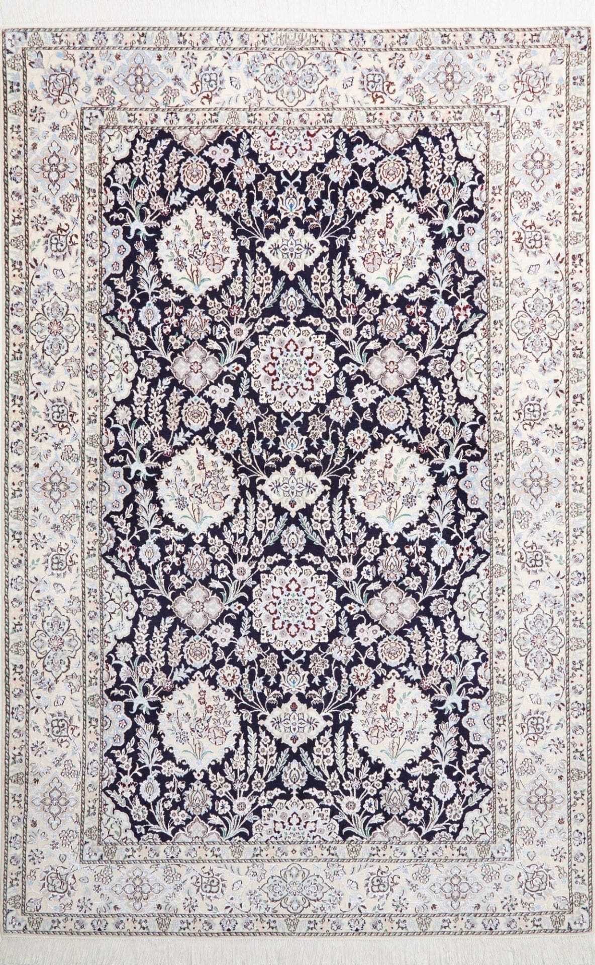 Nain Teppich 156 x 232cm, florale Muster, handgeknüpft, Perserteppich