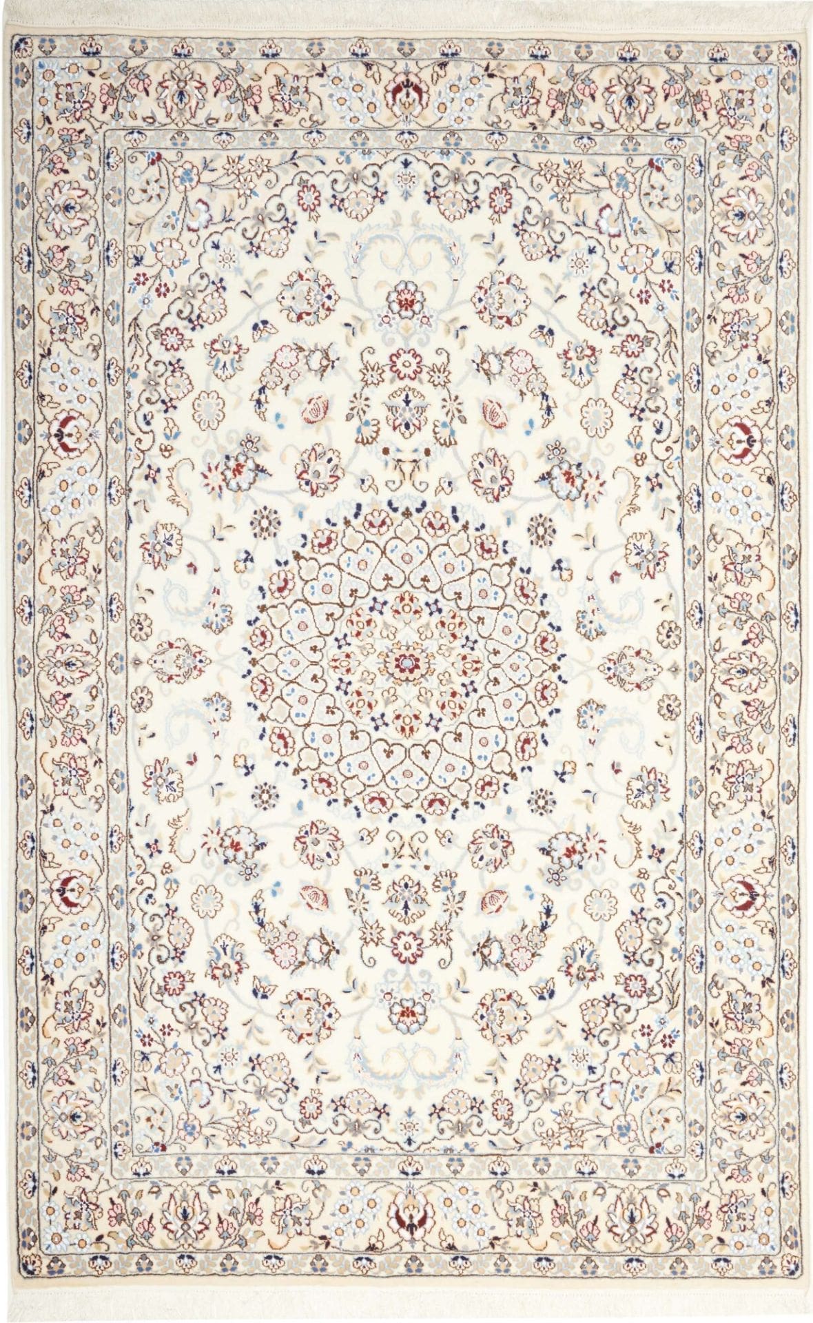 Nain Teppich 157 x 243 cm, florales Muster, handgeknüpft