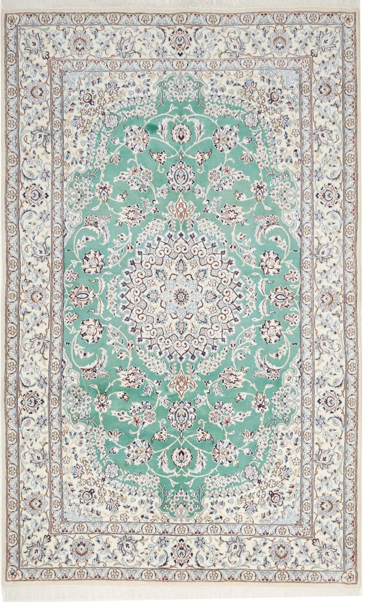 Nain Teppich 158 x 247cm, florale Muster, handgeknüpft, Perserteppich