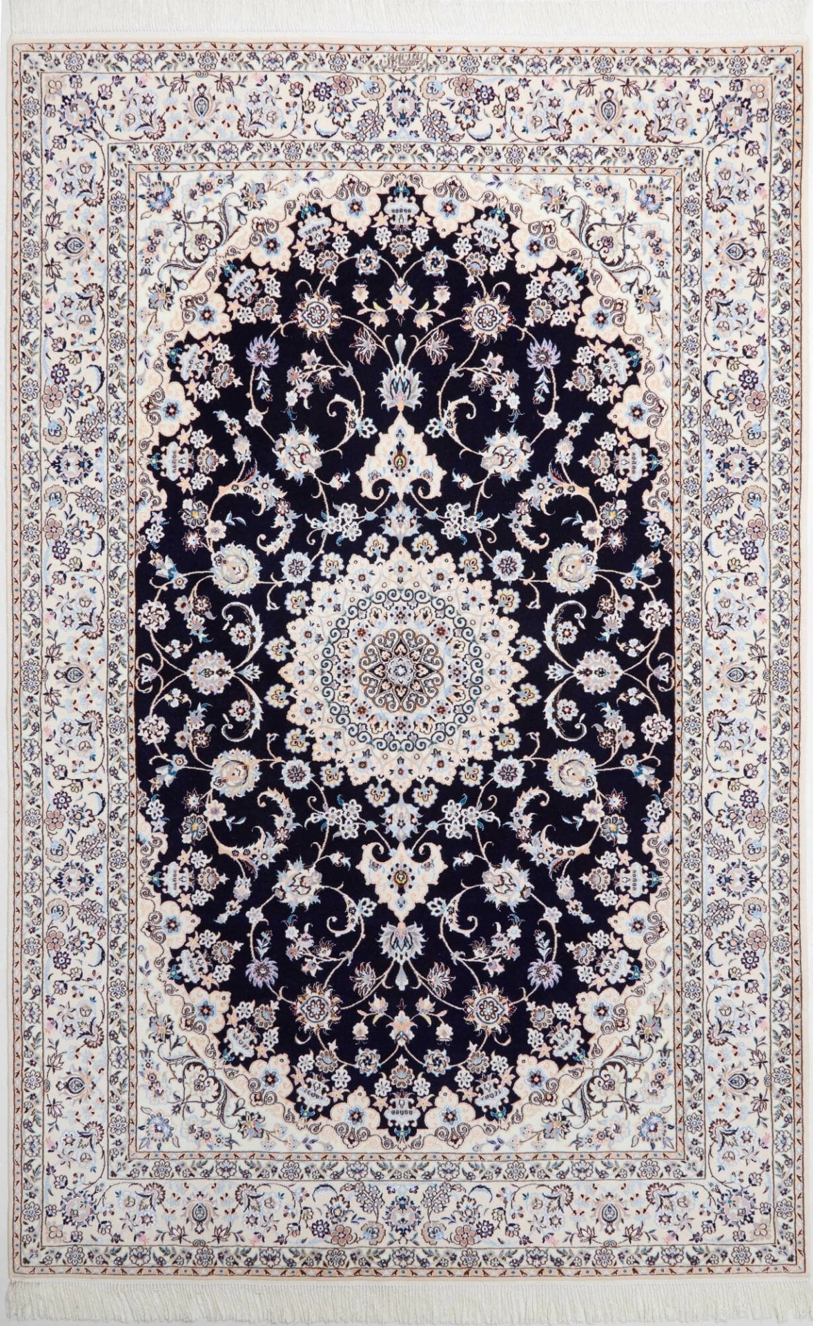 Nain Teppich 161 x 245cm, florale Muster, Schurwolle, handgeknüpft