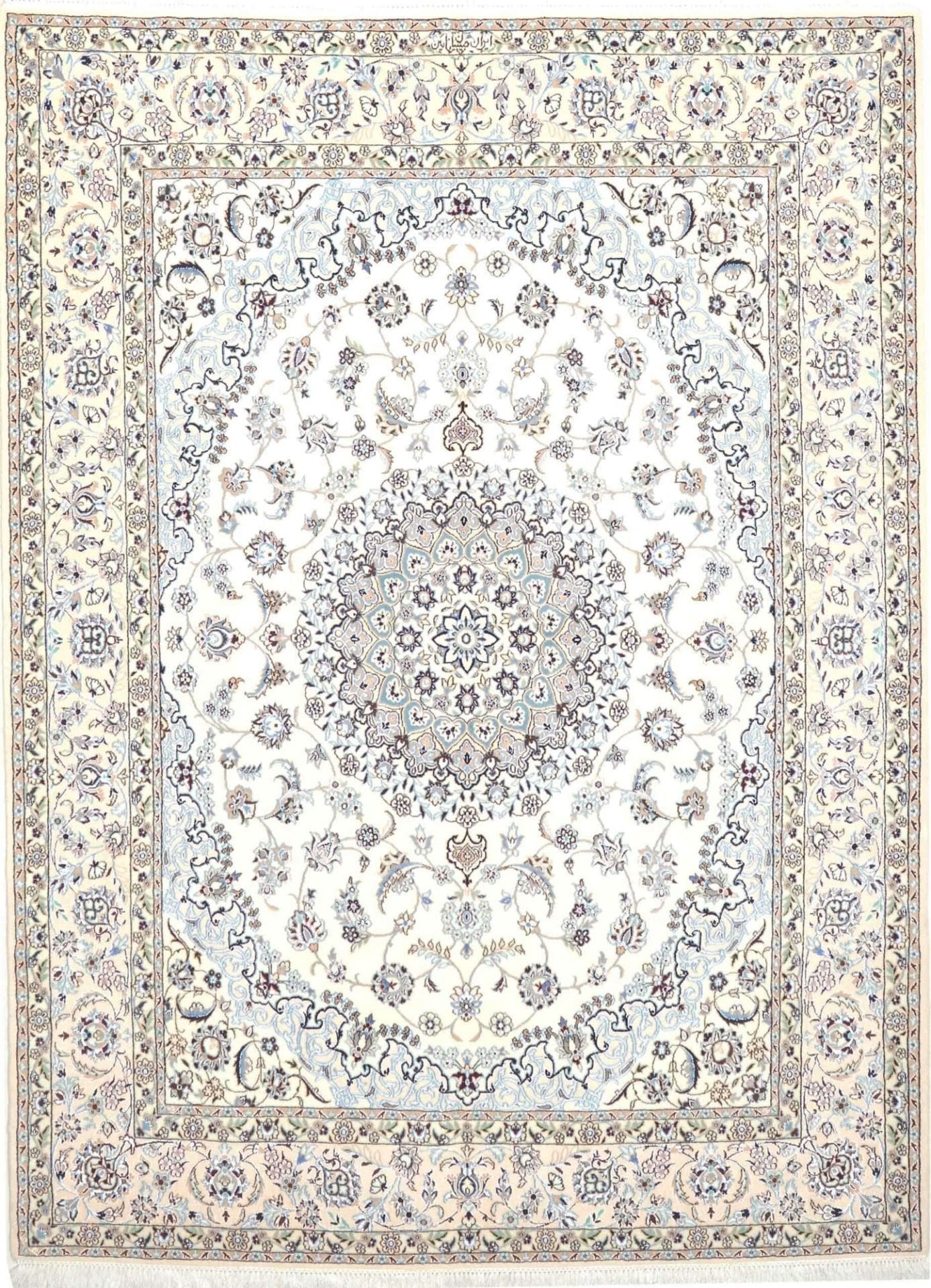 Nain Teppich 163 x 217 cm, florales Design, handgeknüpft