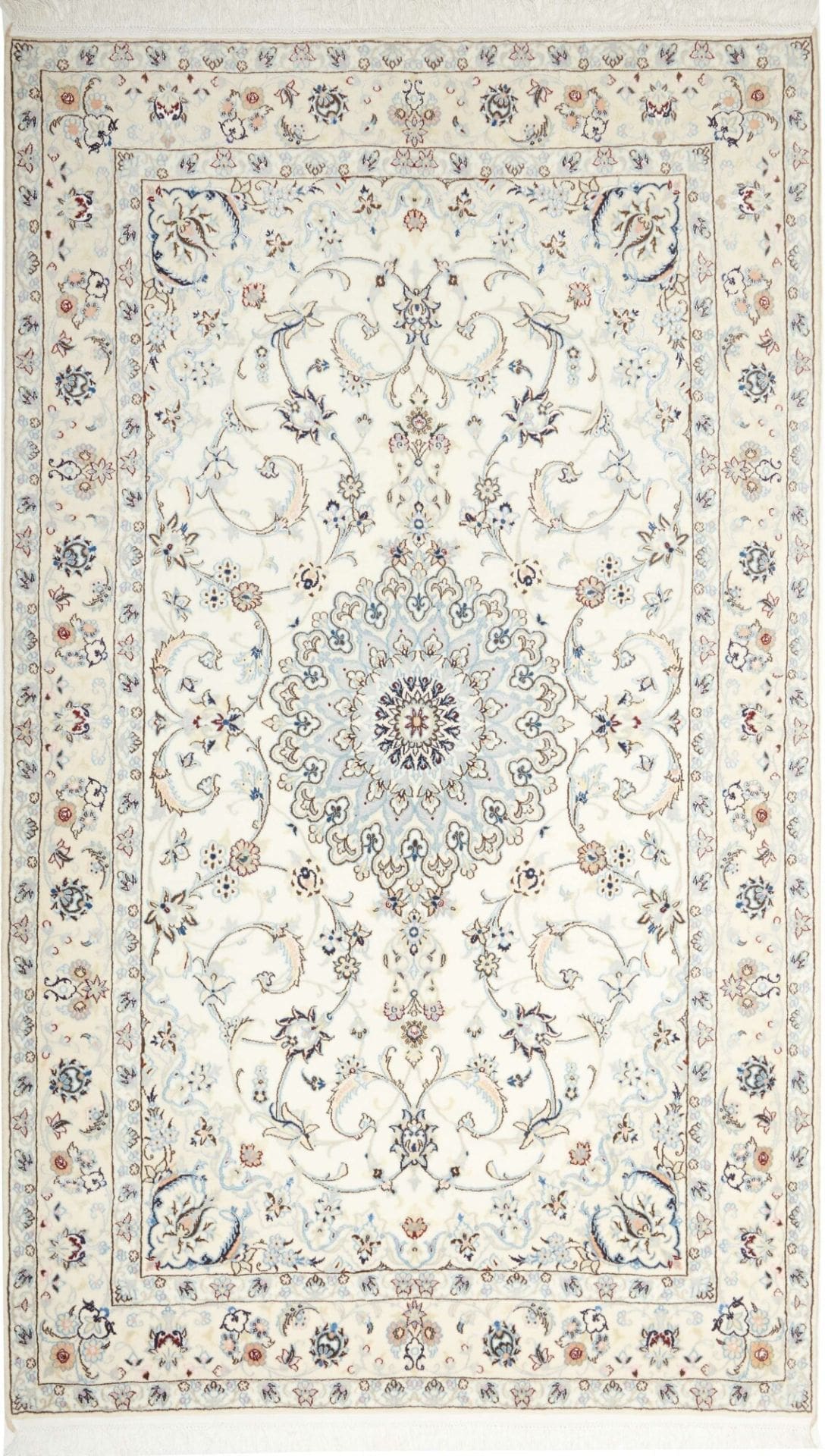 Nain Teppich 163 x 270cm, florales Muster, handgeknüpft, Perserteppich