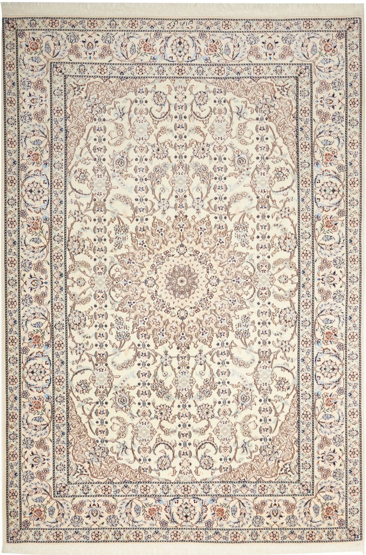 Nain Teppich 164 x 237 cm, florales Design, handgeknüpft