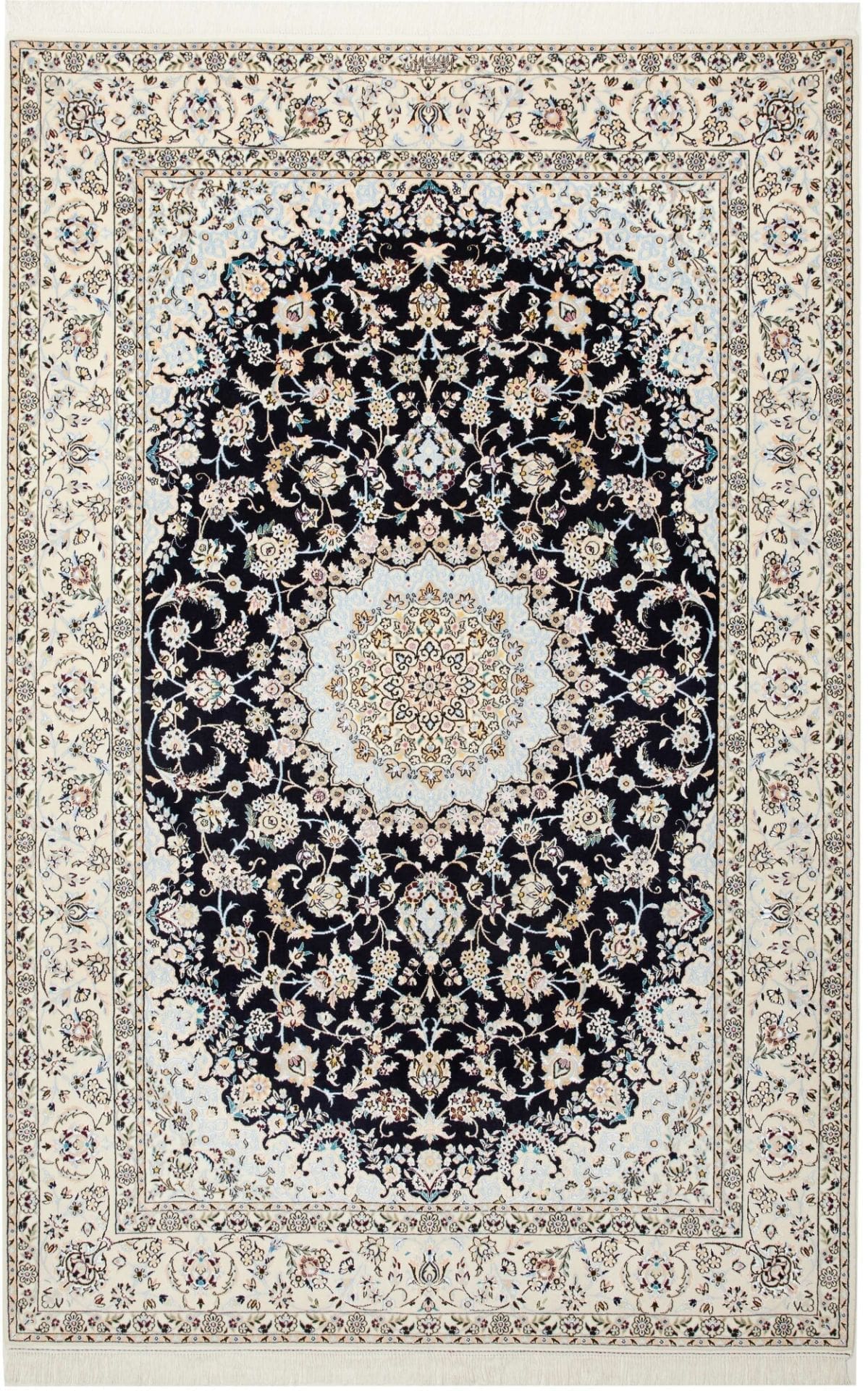 Nain Teppich 165 x 246cm, florales Design, handgeknüpft, Perserteppich