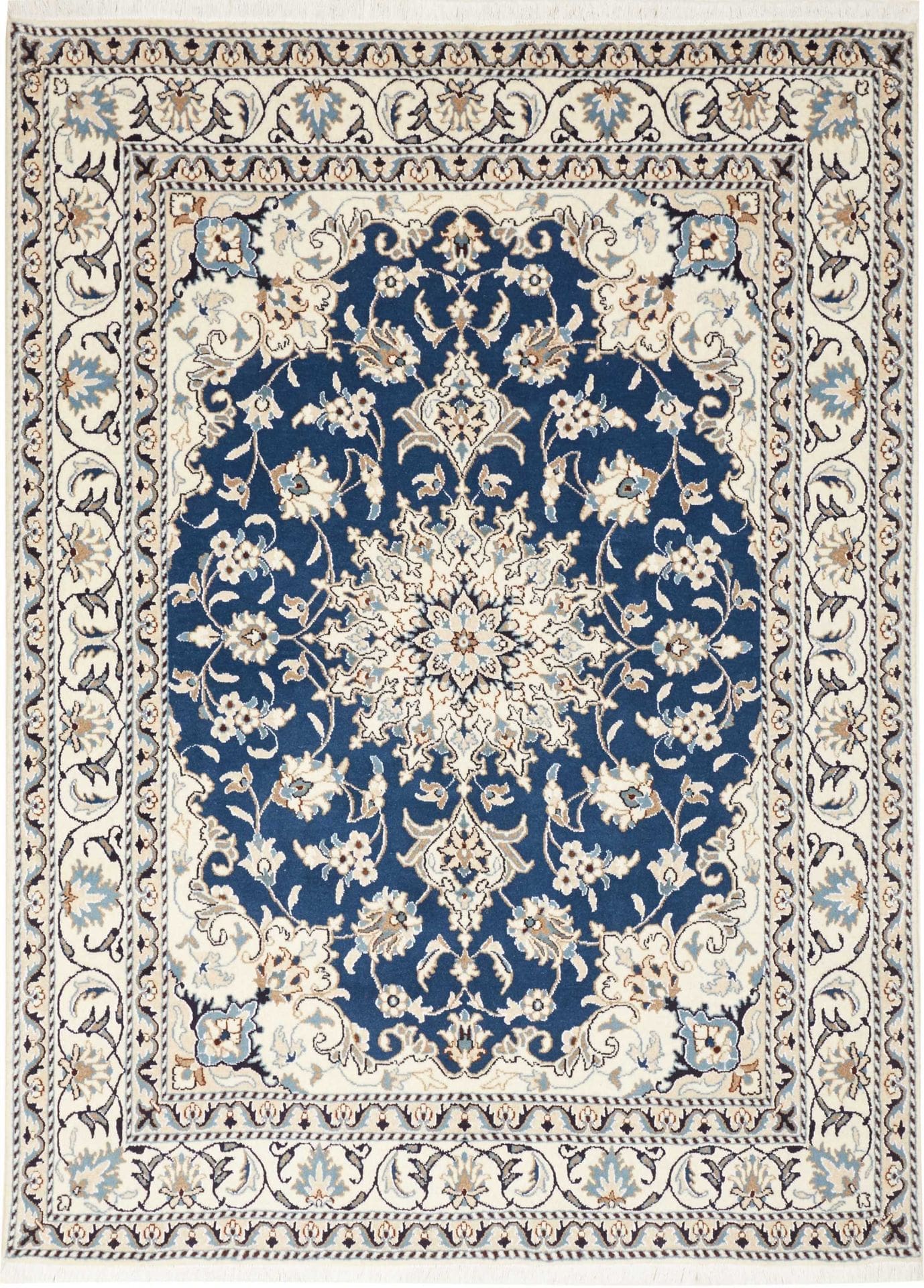 Nain Teppich 171 x 240cm, florale Muster, Schurwolle, handgeknüpft