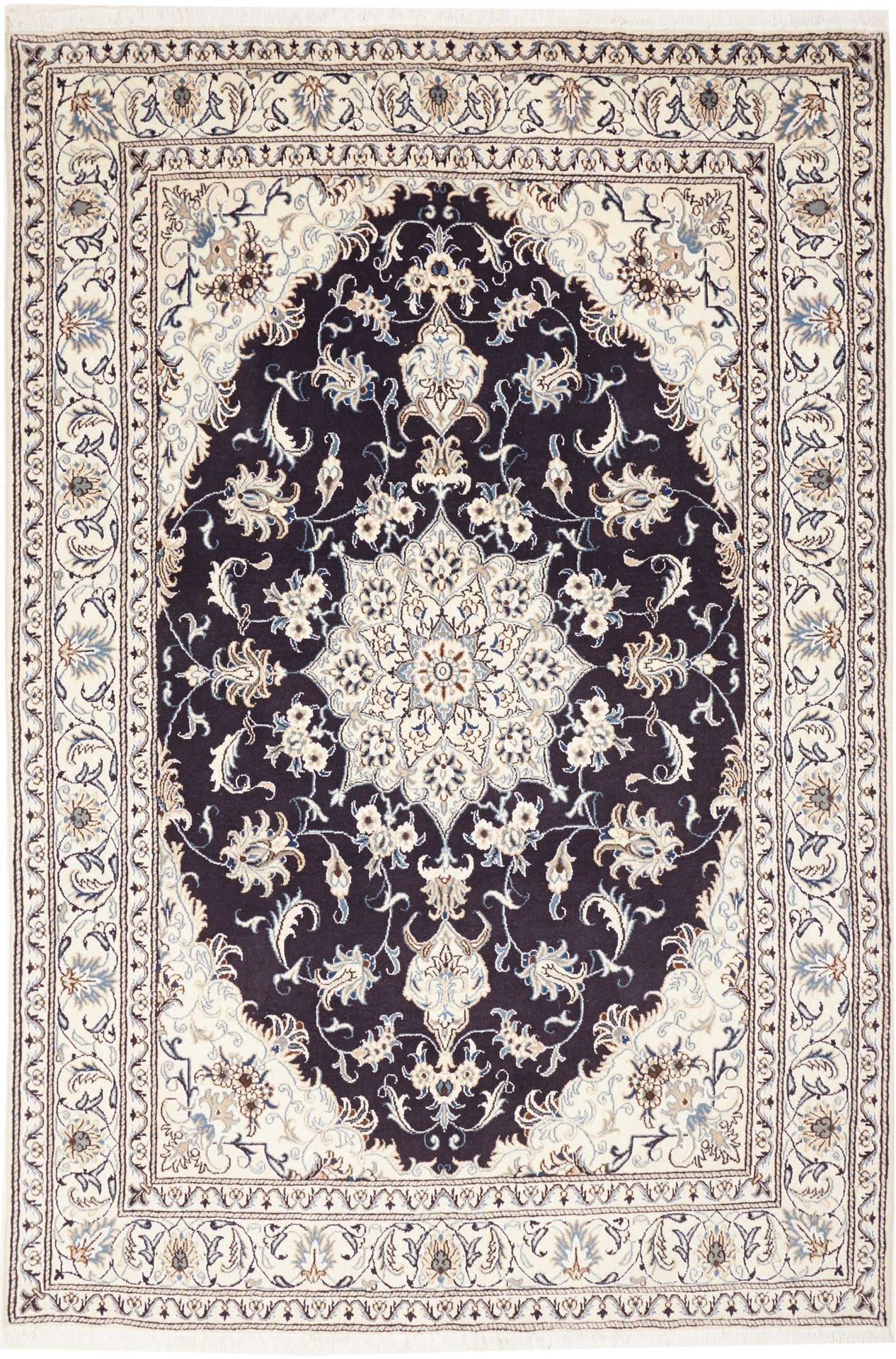 Nain Teppich 171 x 252 cm - Florale Muster, handgeknüpft, Perserteppich