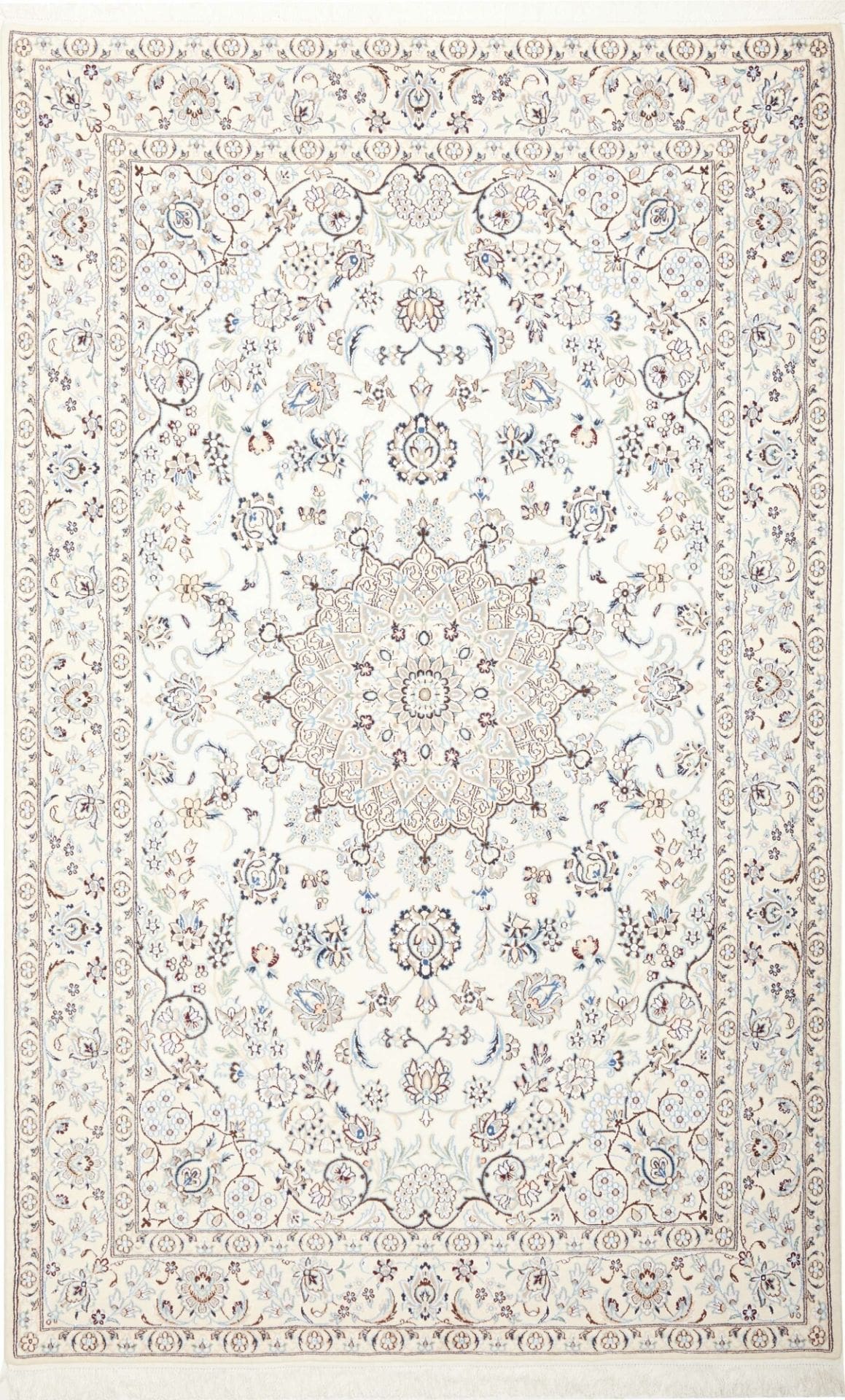 Nain Teppich 173 x 272cm, florale Muster, Schurwolle, handgeknüpft