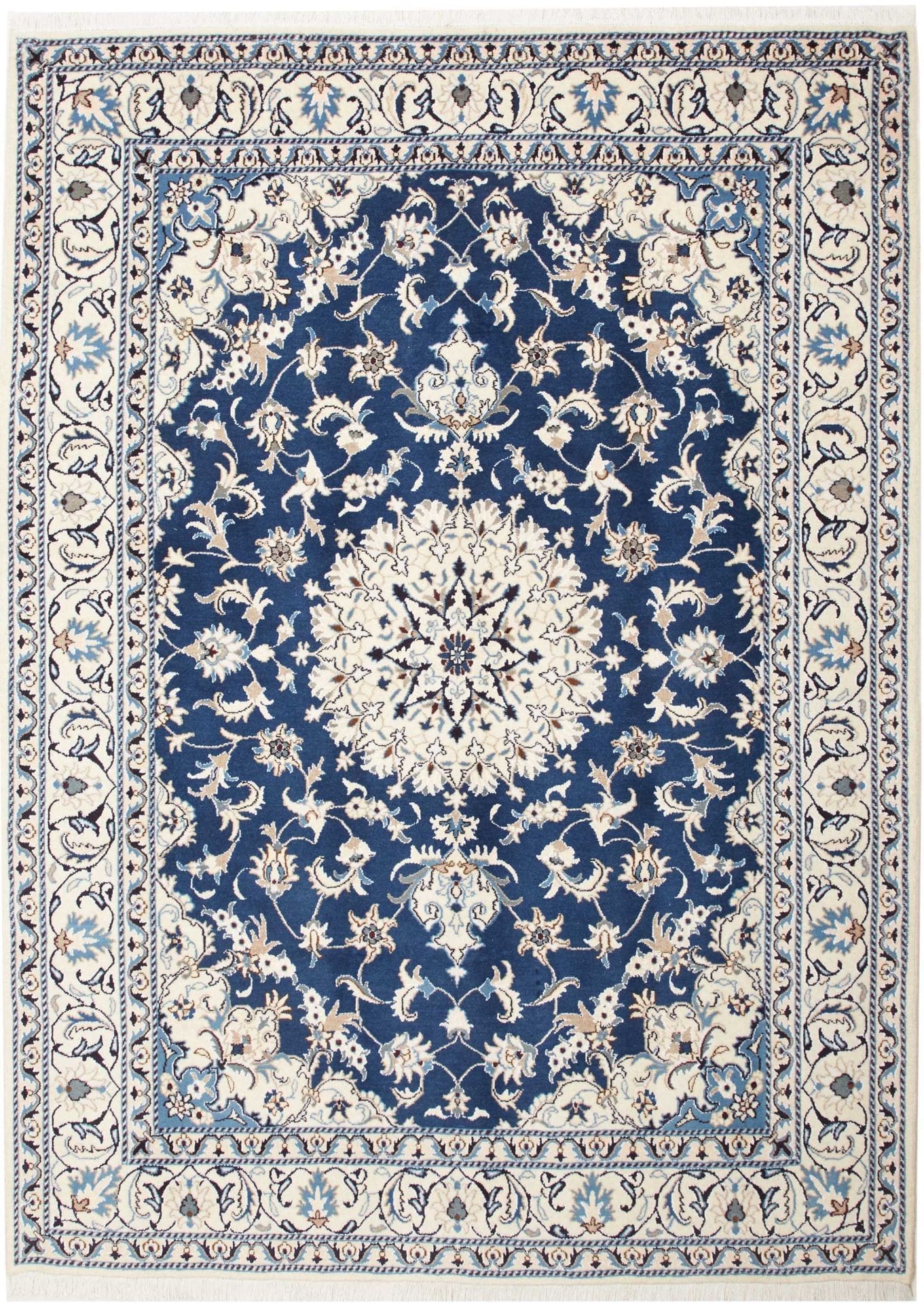 Nain Teppich 178 x 238cm, florales Muster, handgeknüpft, Perserteppich