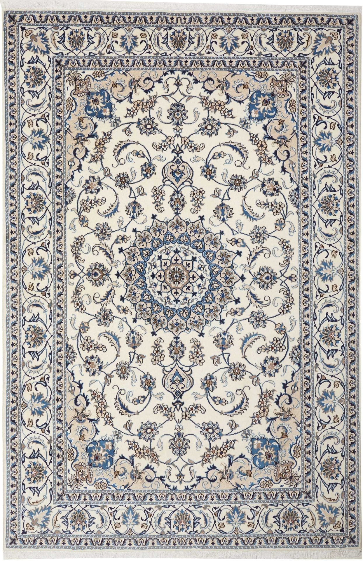 Nain Teppich 196x299 cm - Elegante florale Muster, handgeknüpft