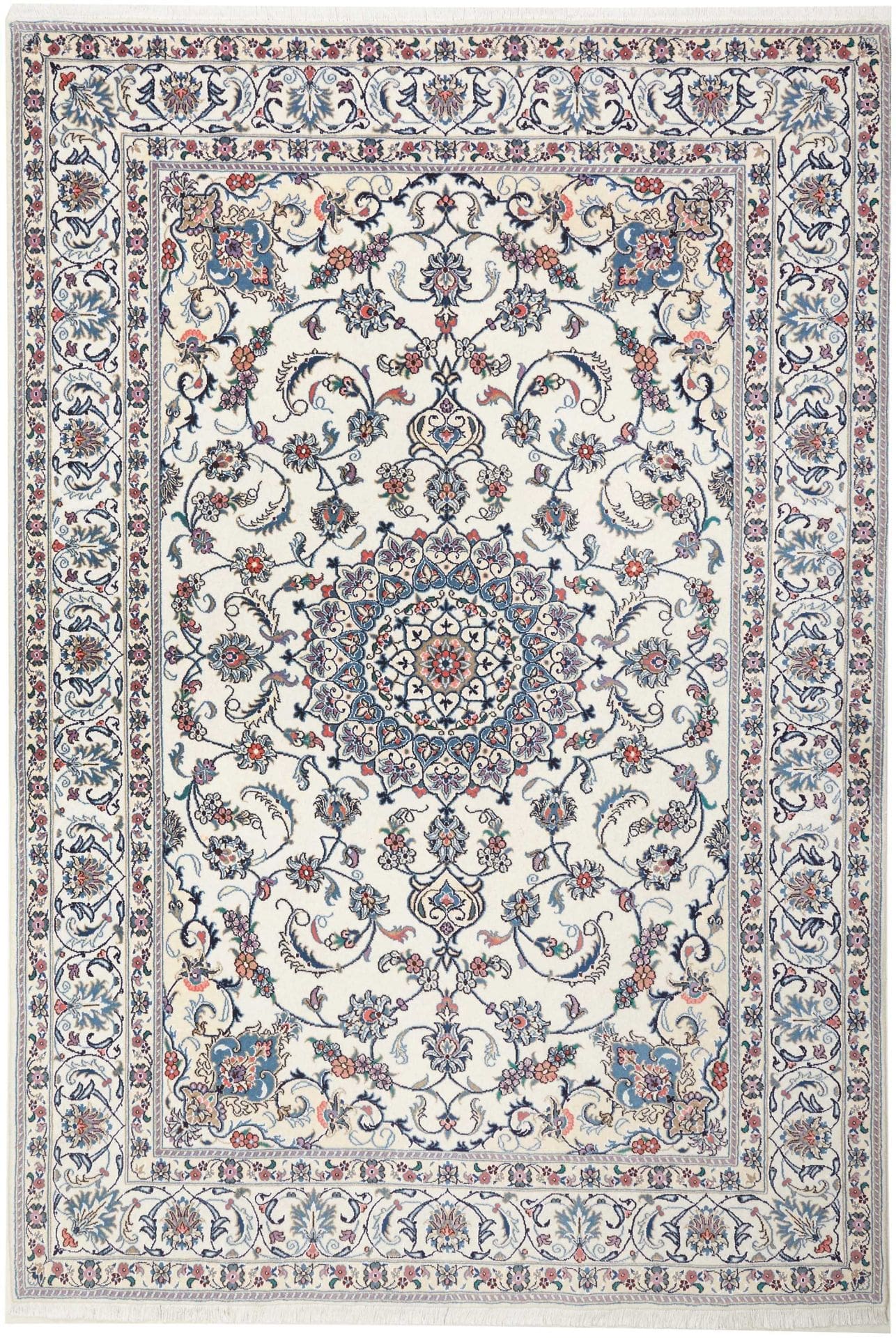 Nain Teppich 203 x 300cm, florale Muster, Schurwolle, handgeknüpft