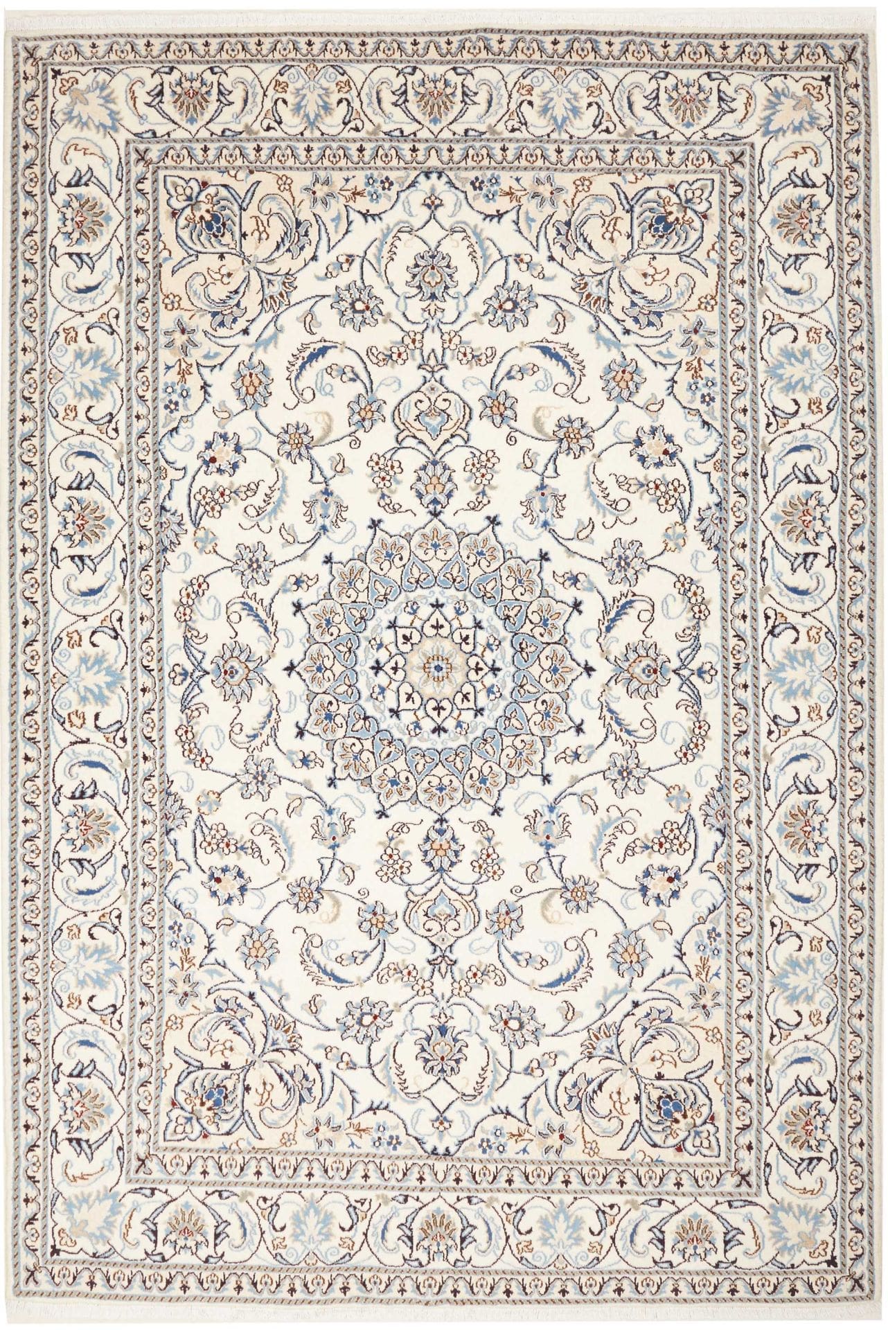 Nain Teppich 203 x 300cm, florale Muster, Schurwolle, handgeknüpft