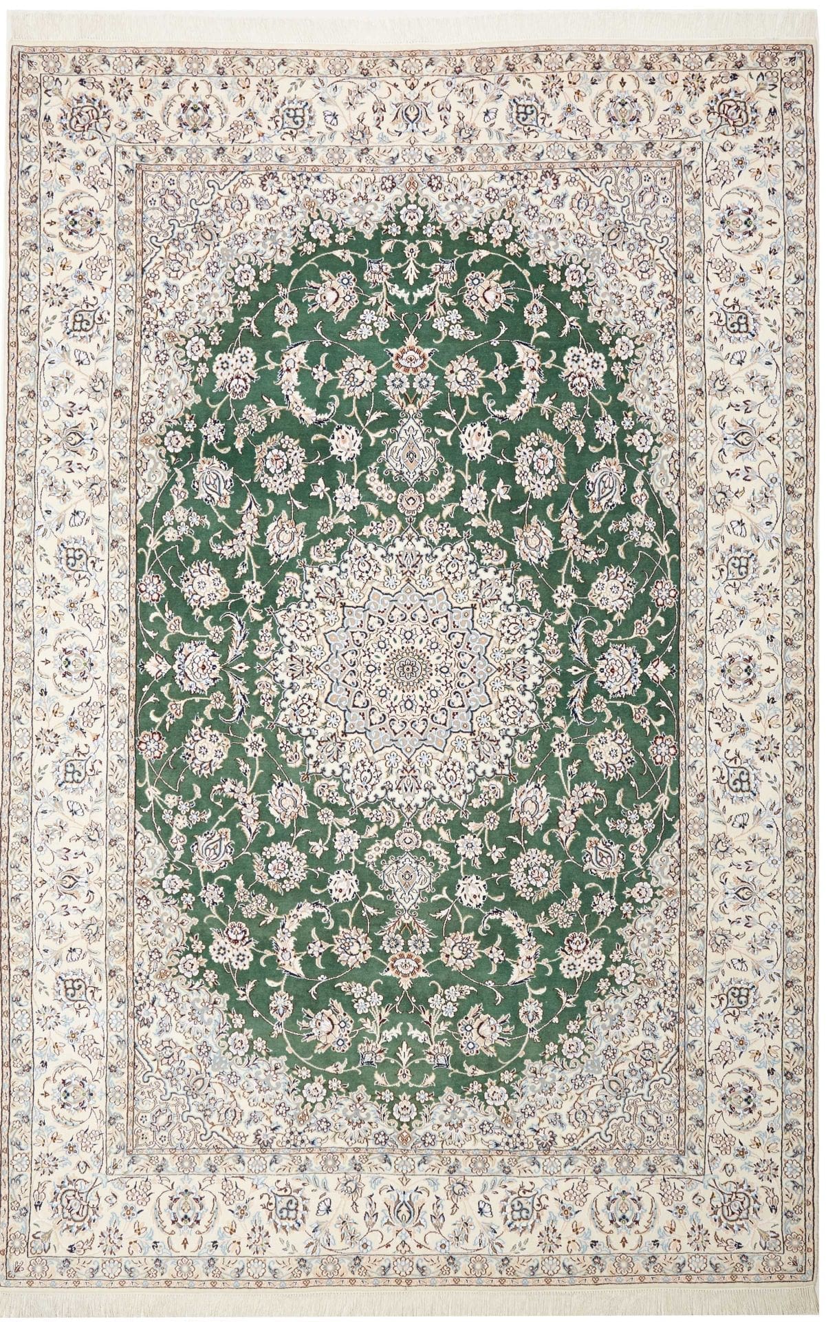Nain Teppich 205 x 308 cm – Handgeknüpft, florales Design, Perserteppich