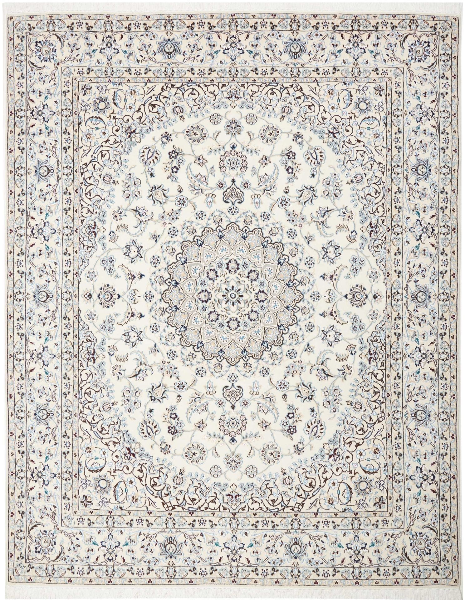 Nain Teppich 209 x 257cm, florales Muster, handgeknüpft