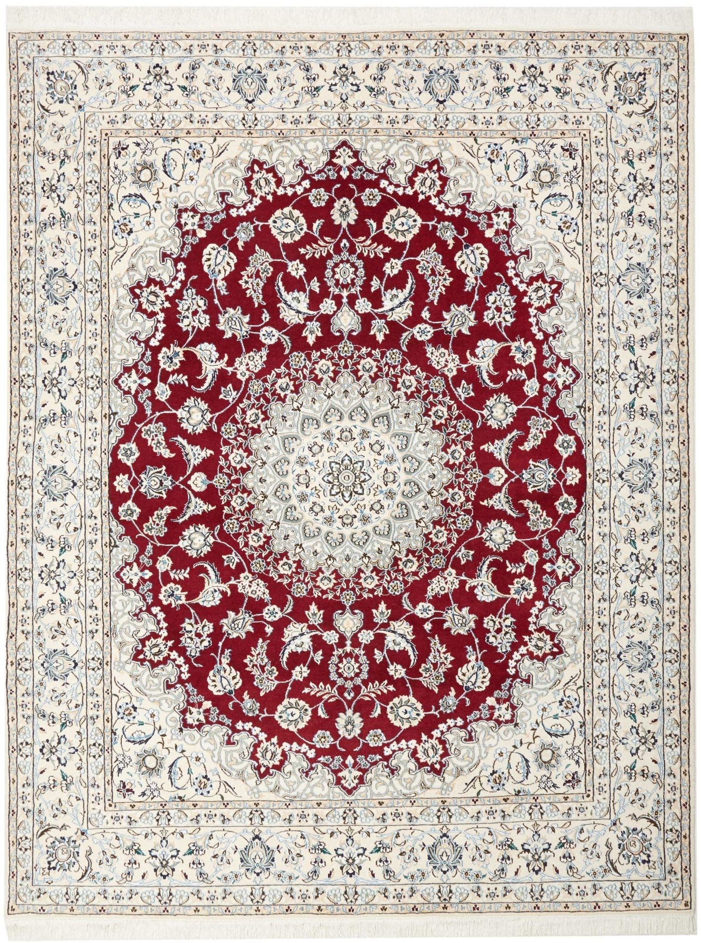 Nain Teppich 210 x 262 cm, Schurwolle, handgeknüpft, Perserteppich