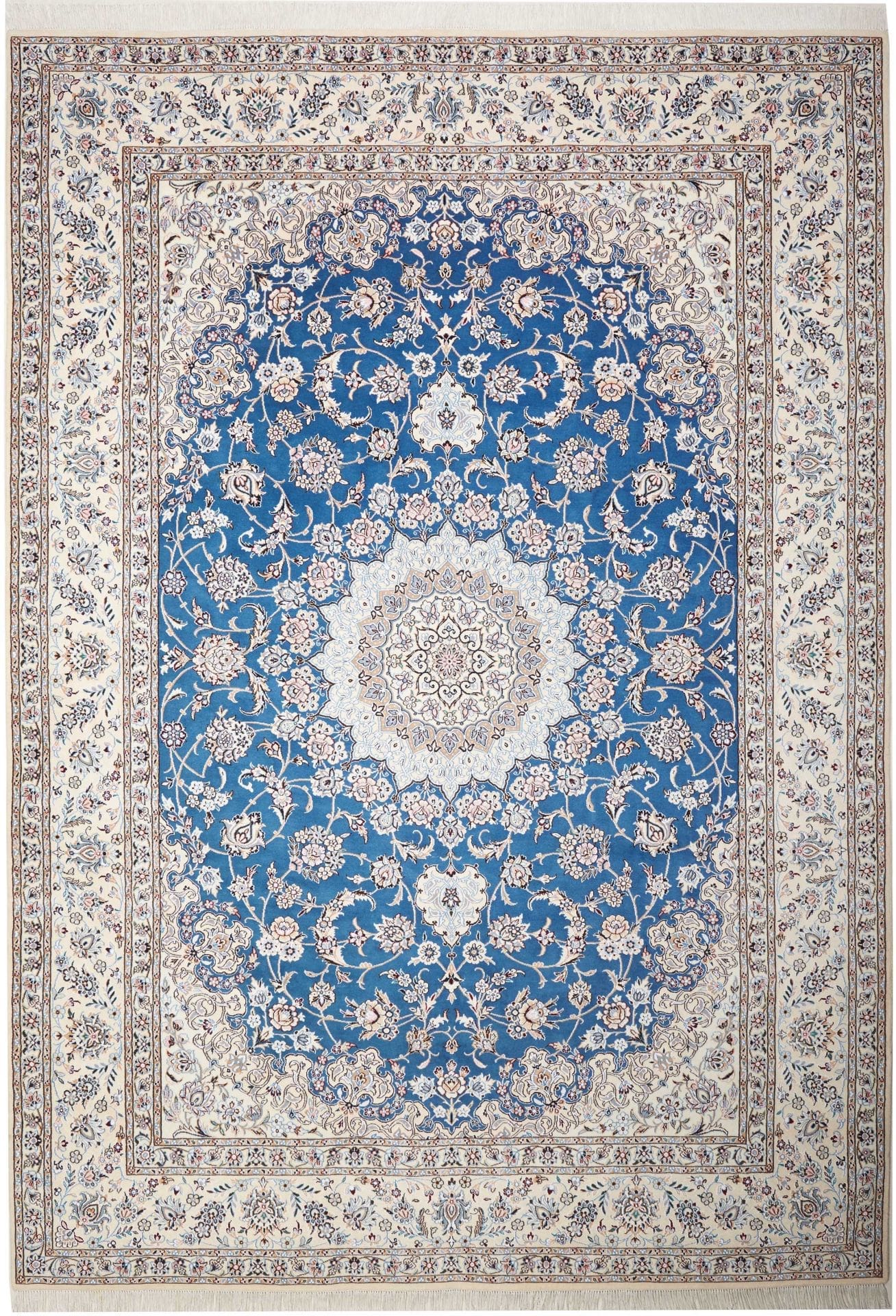 Nain Teppich 248 x 355cm, florales Muster, handgeknüpft