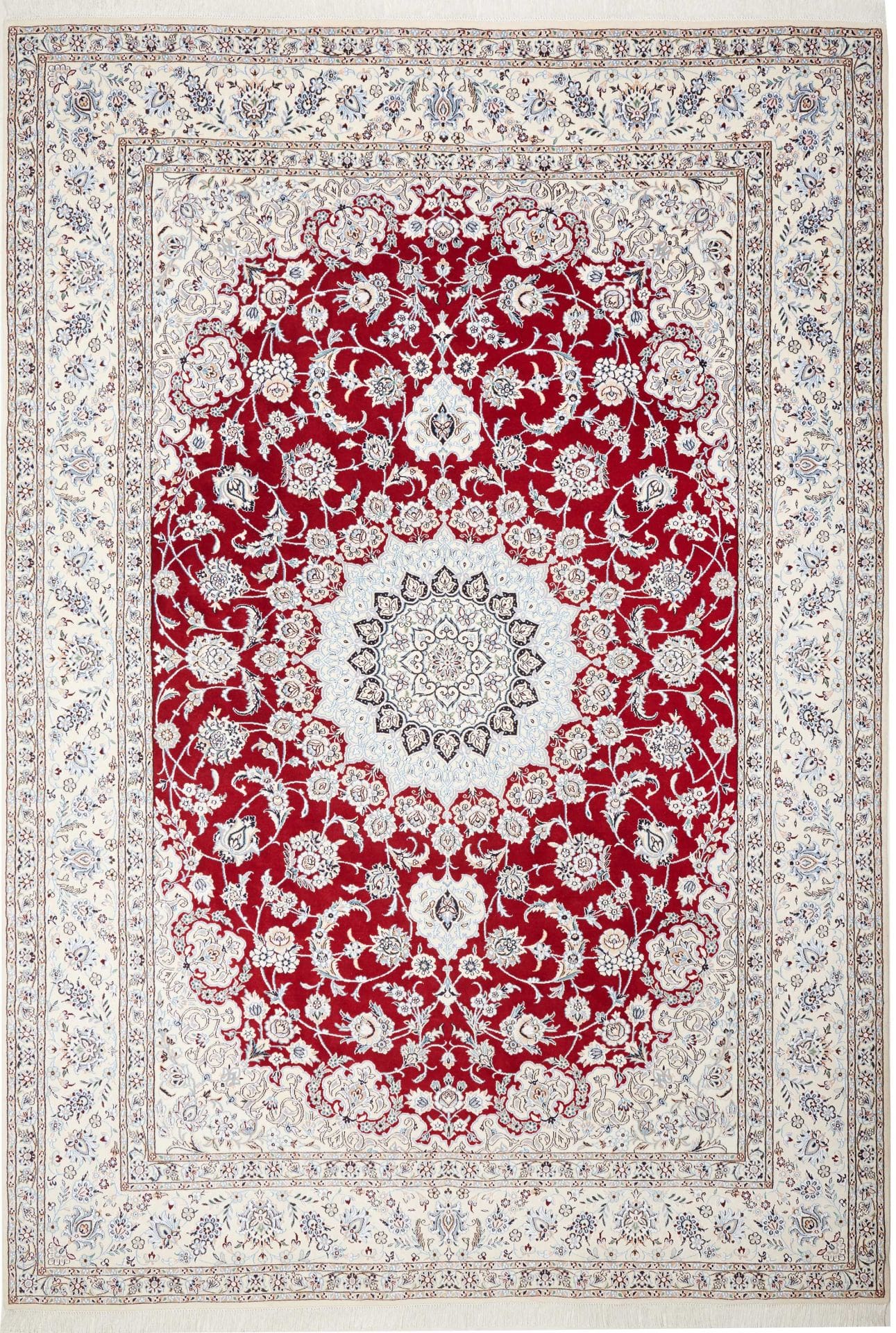 Nain Teppich 251 x 357cm, florales Muster, handgeknüpft, Perserteppich