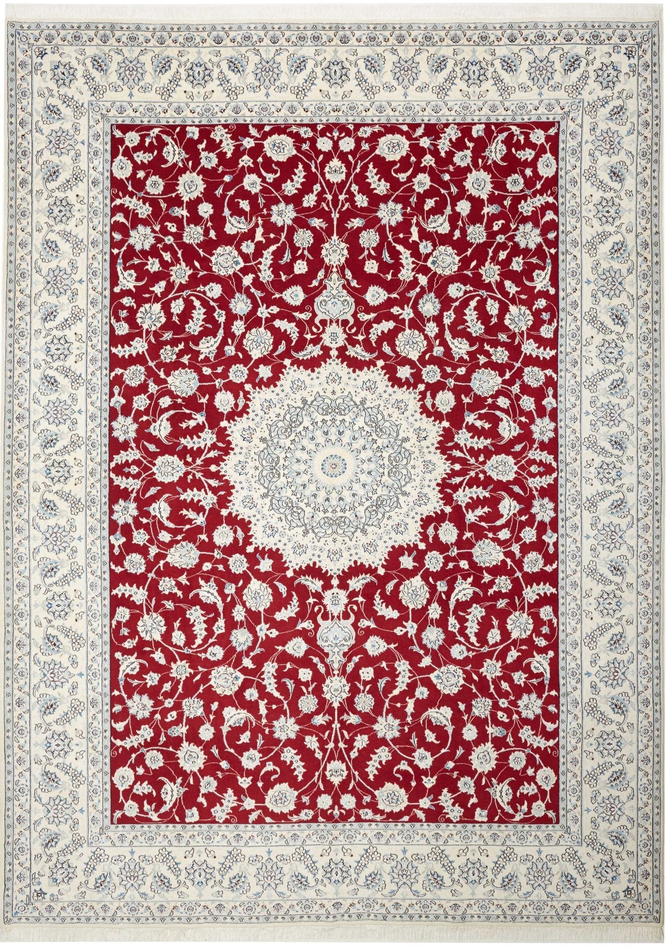 Nain Teppich 253 x 340cm, florales Muster, handgeknüpft, Perserteppich