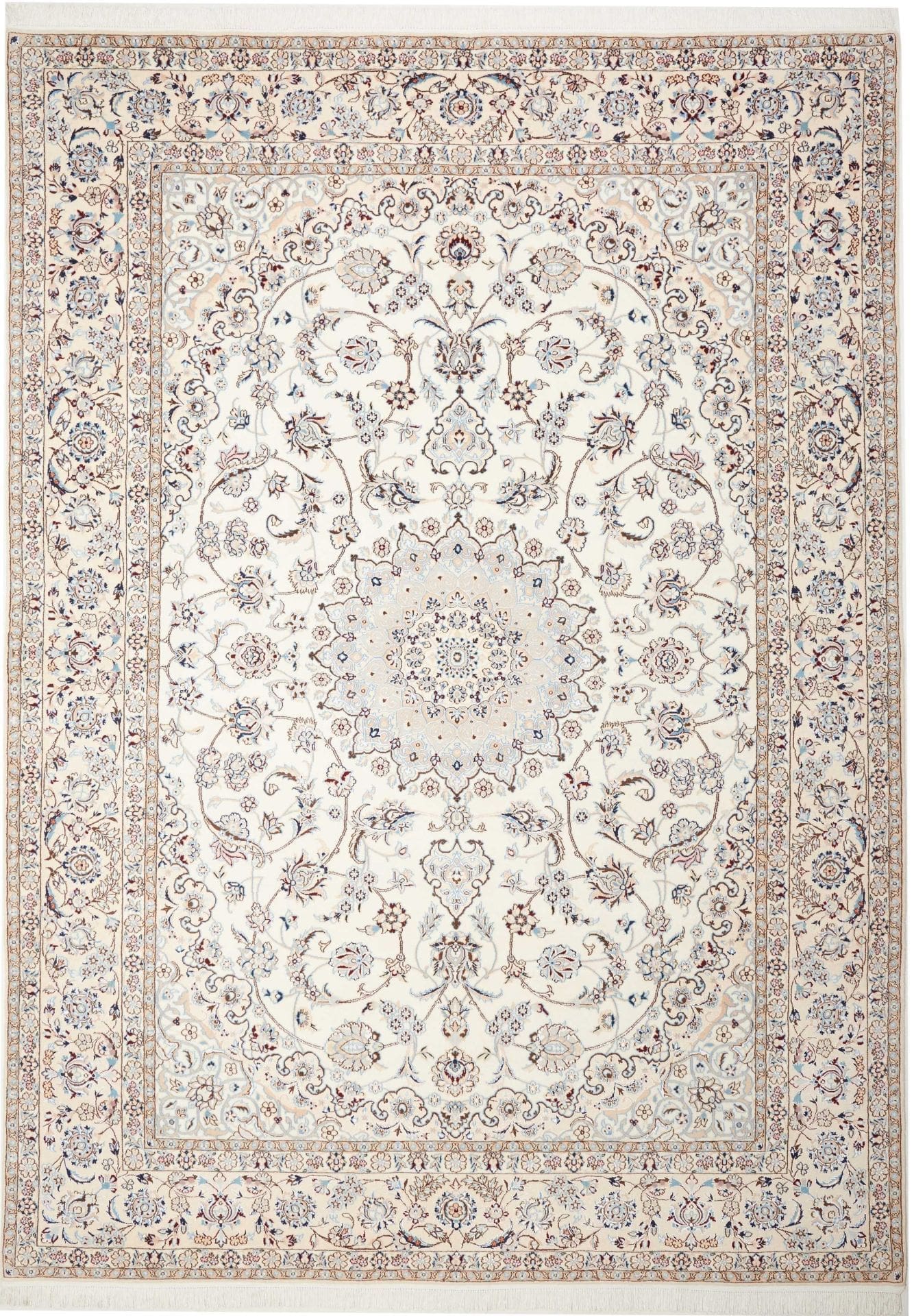 Nain Teppich 253 x 350 cm, florales Muster, handgeknüpft