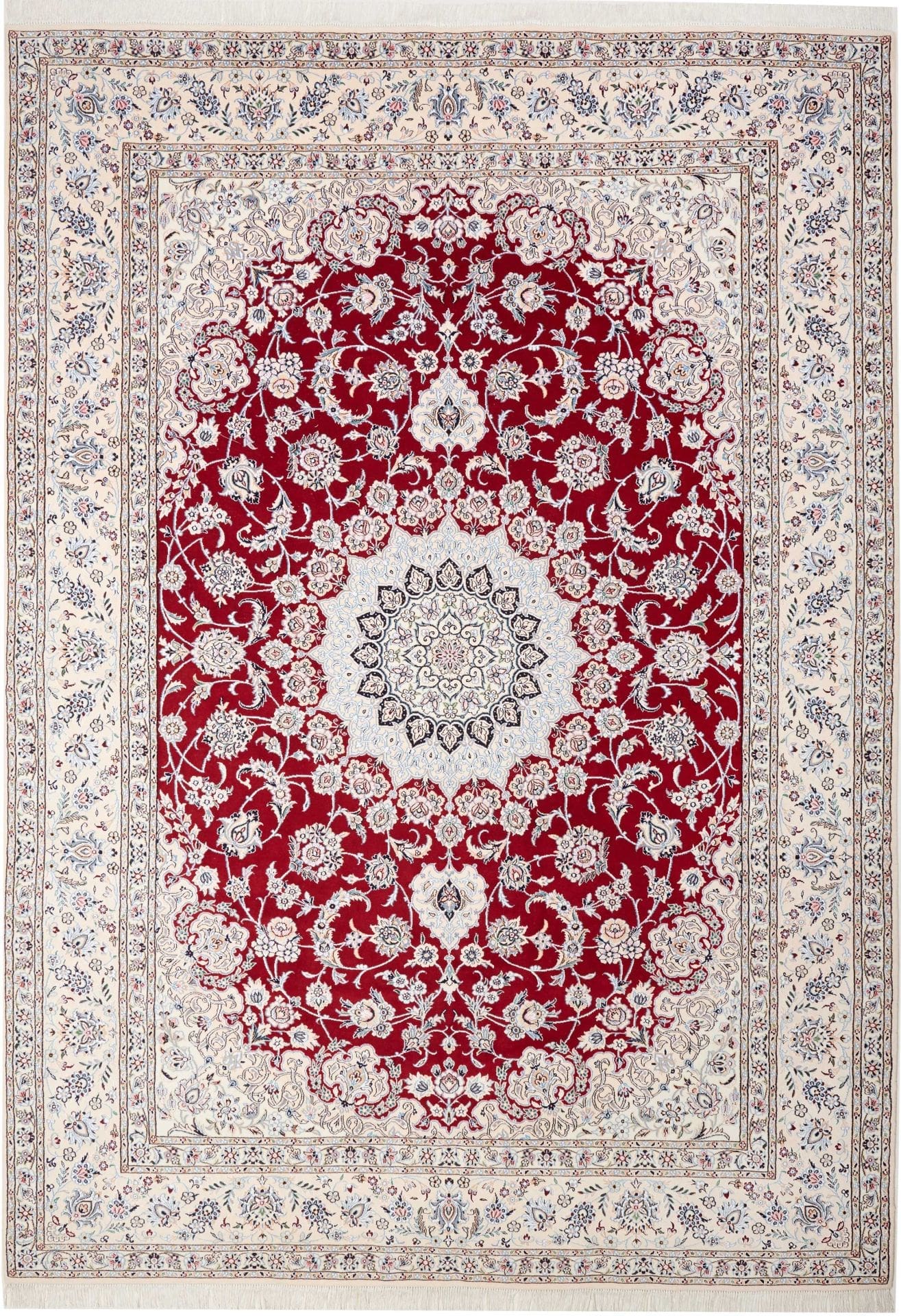 Nain Teppich 253 x 352 cm, florales Muster, handgeknüpft