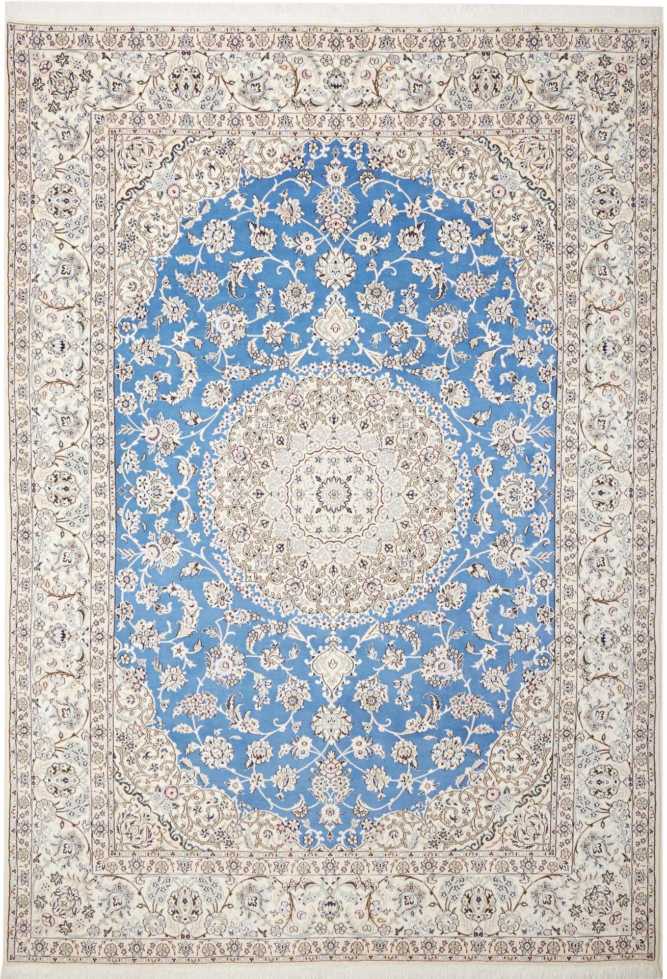 Nain Teppich 253 x 358cm, florales Muster, handgeknüpft