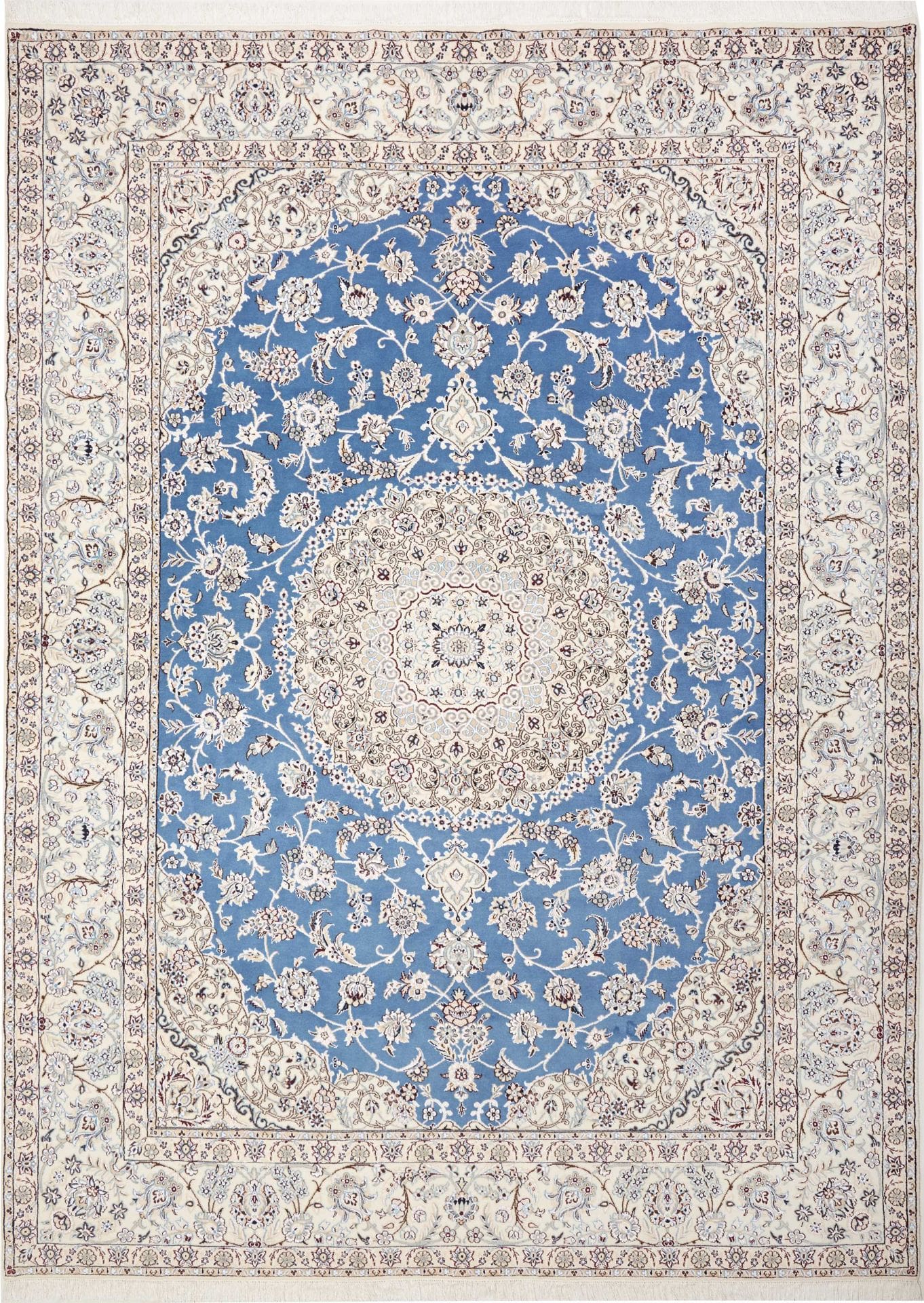 Nain Teppich 256 x 347cm, florales Design, handgeknüpft, Perserteppich