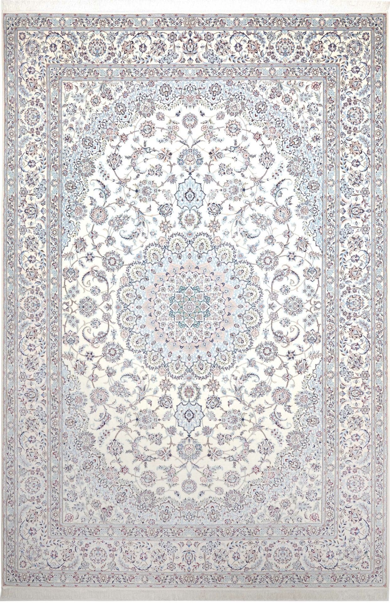Nain Teppich 259 x 372cm, florales Muster, handgeknüpft, Perserteppich