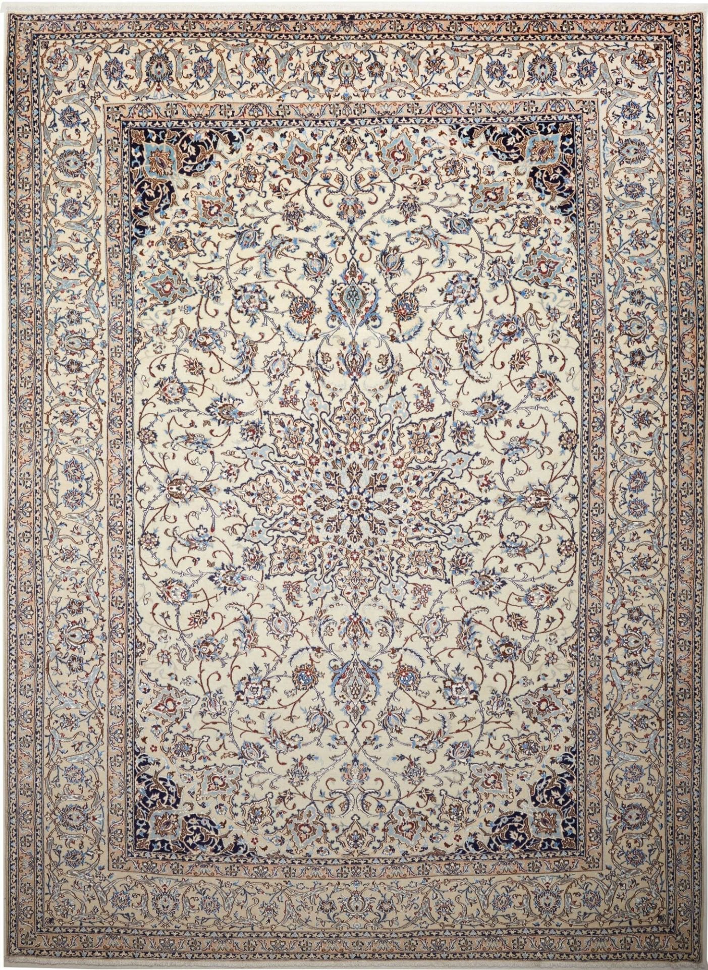 Nain Teppich 263 x 360cm, florale Muster, handgeknüpft, Perserteppich