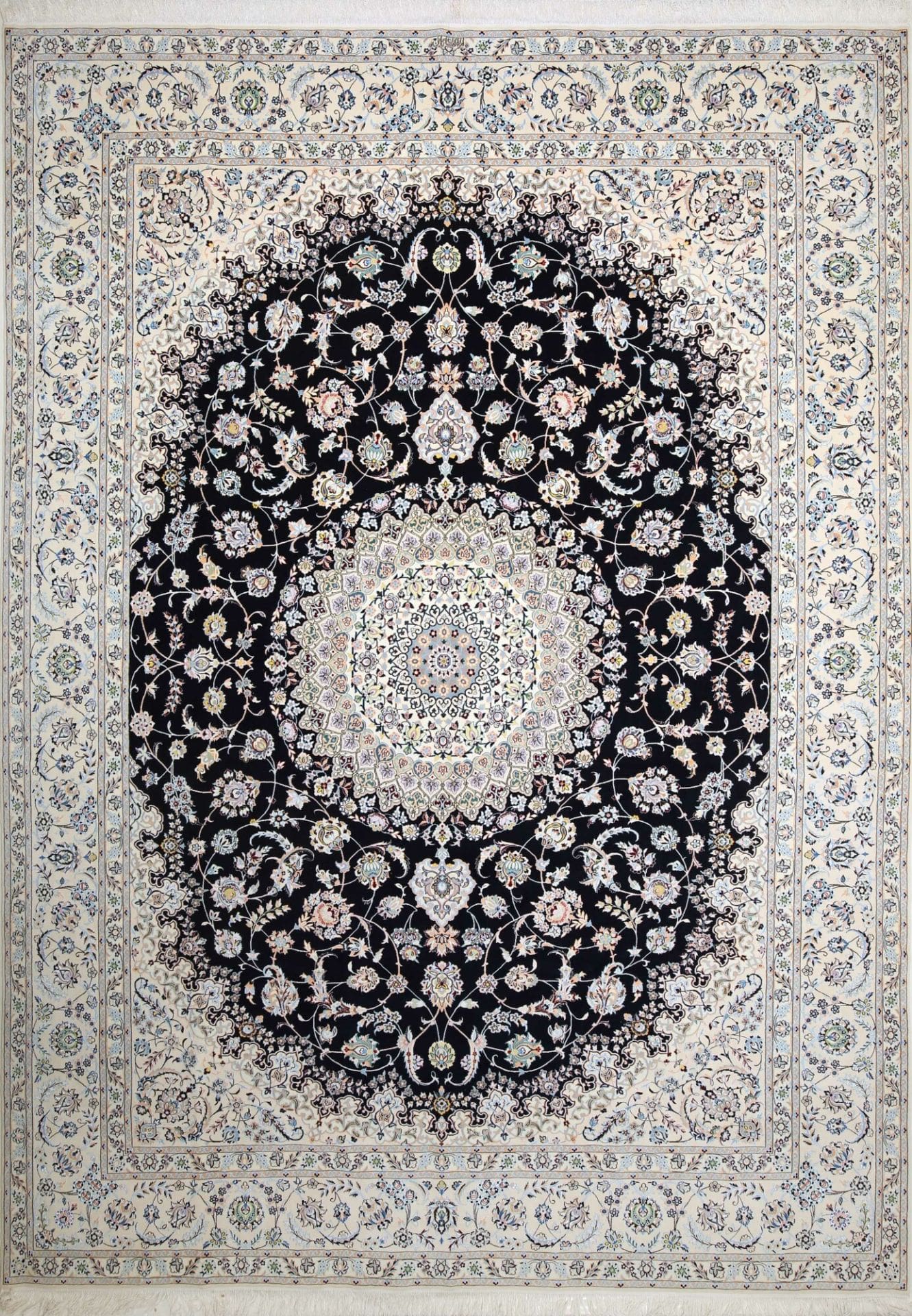 (Verkauft) Nain Teppich 303 x 411cm, florales Muster, Schurwolle, handgeknüpft