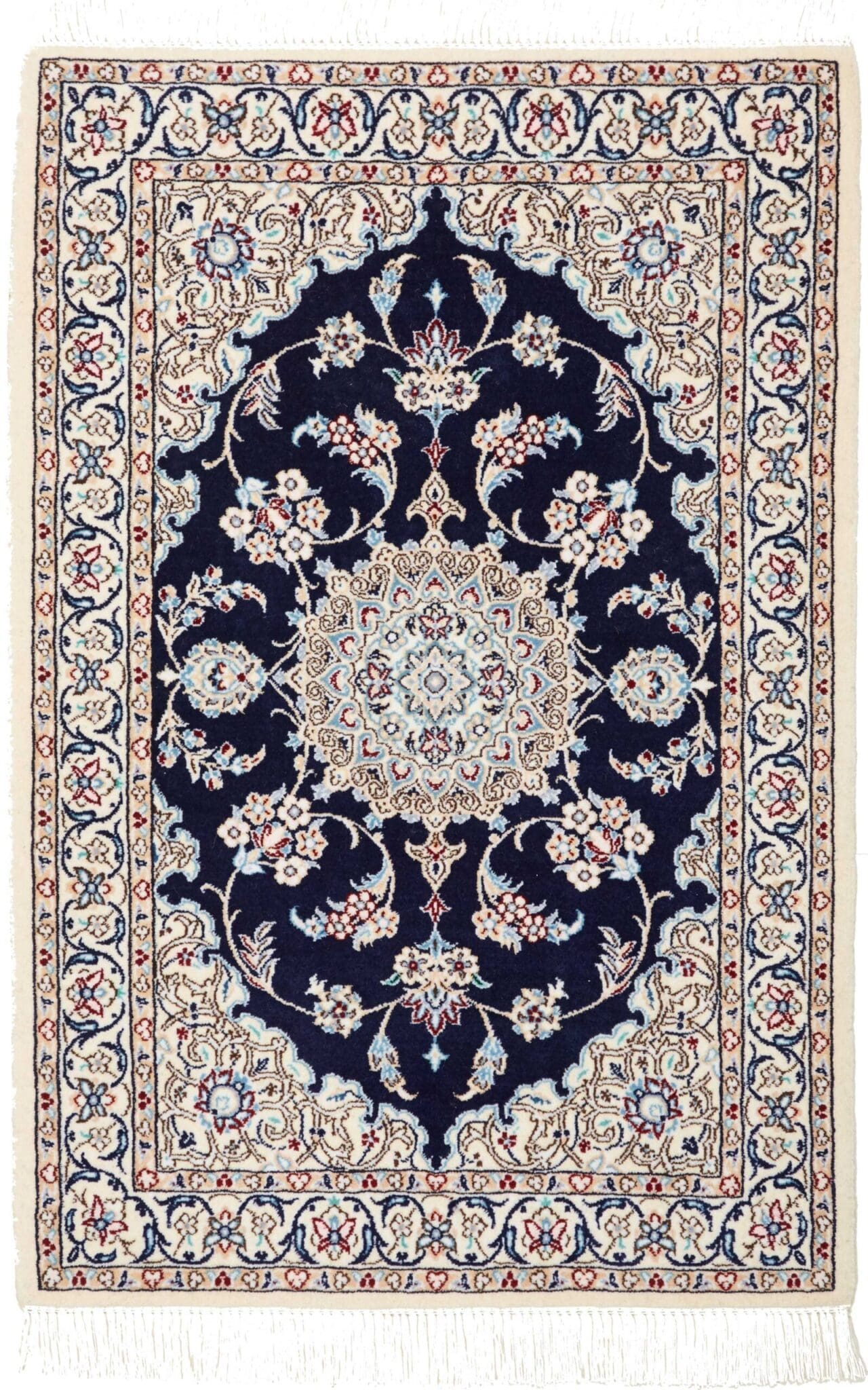 Nain Teppich 66 x 94 cm | florale Muster | handgeknüpft Perserteppich