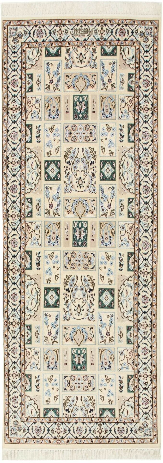 Nain Teppich 68 x 189 cm – Handgeknüpft, florales Design, Perserteppich