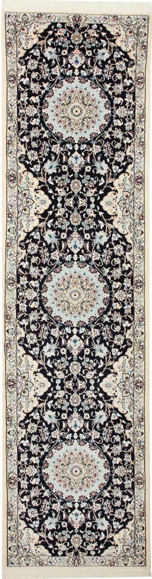 Nain Teppich 78 x 298cm, florales Design, handgeknüpft, Perserteppich