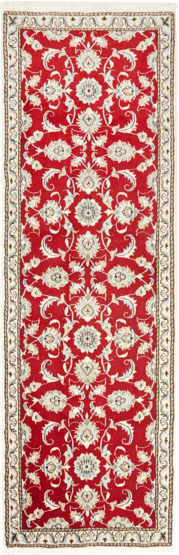 Nain Teppich 80 x 243cm, florales Design, handgeknüpft, Perserteppich