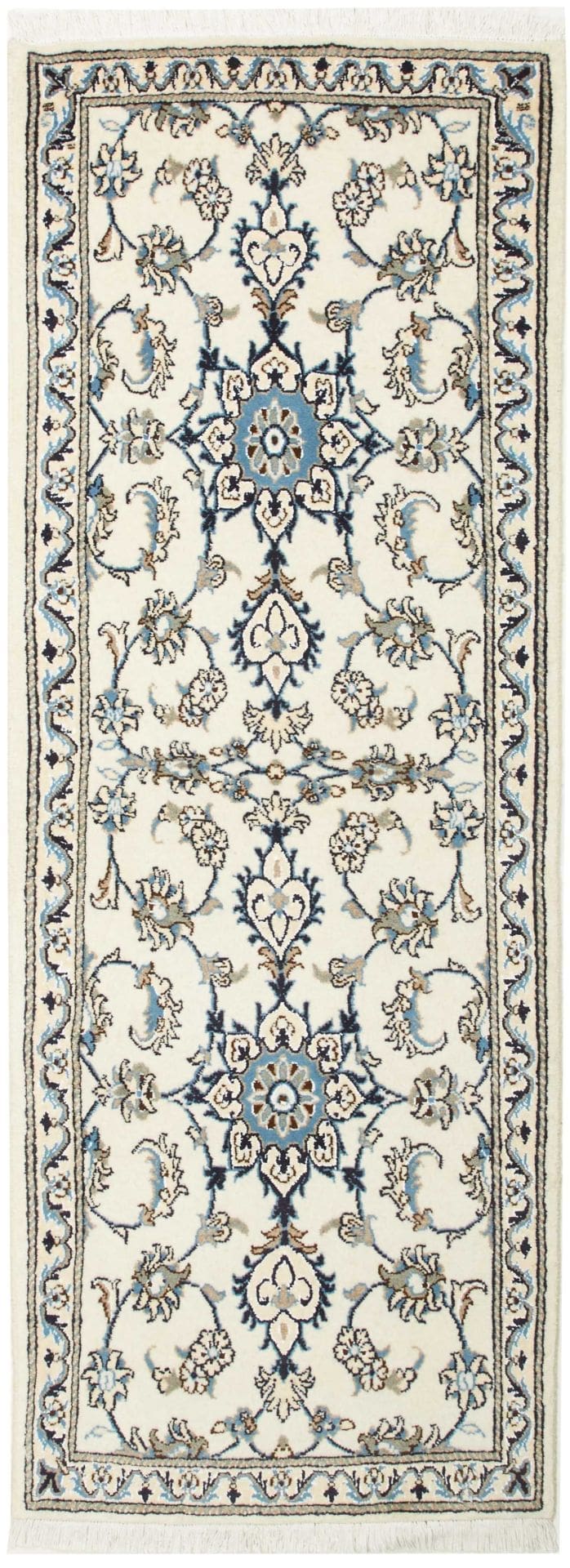 Nain Teppich 81 x 210cm, florale Muster, Schurwolle, handgeknüpft