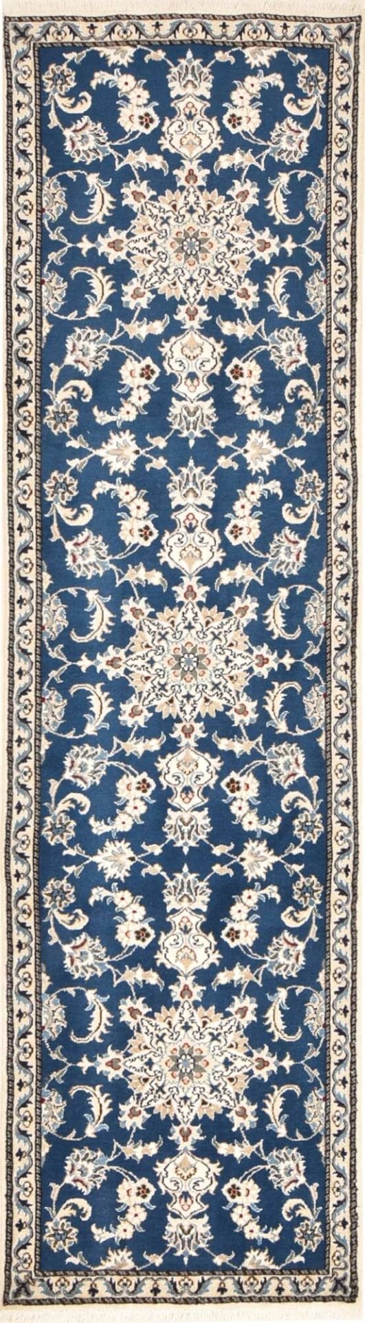 Nain Teppich 81 x 288cm, florale Muster, handgeknüpft, Perserteppich