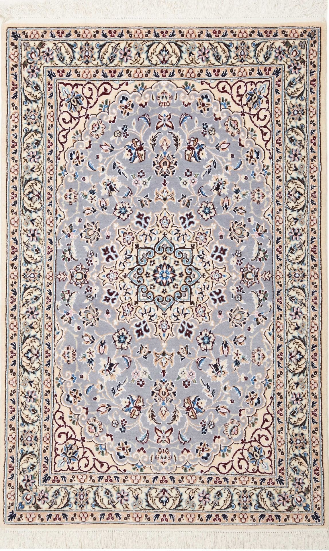 Nain Teppich 82 x 120cm, florales Muster, handgeknüpft, Perserteppich