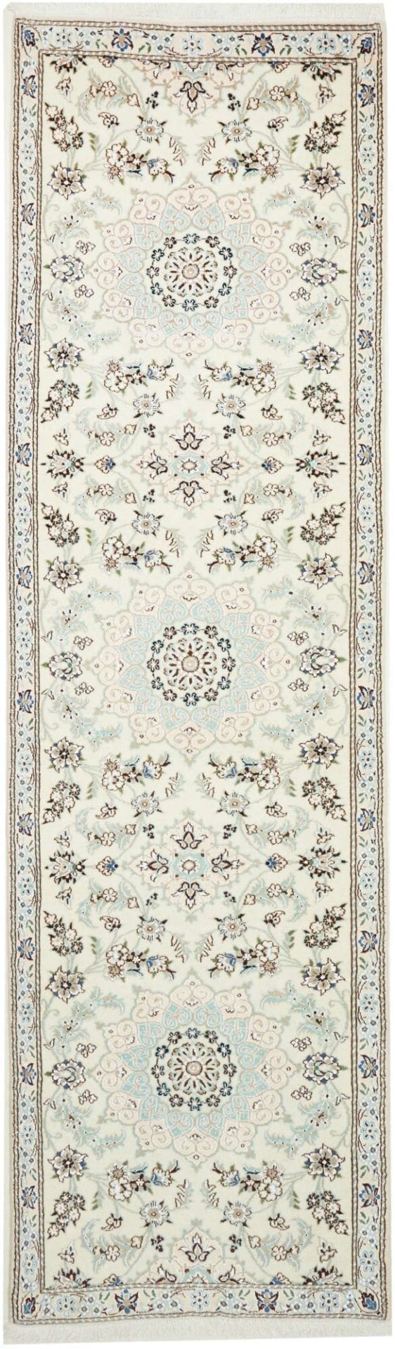 Nain Teppich 83 x 286 cm, florale Muster, Schurwolle, handgeknüpft