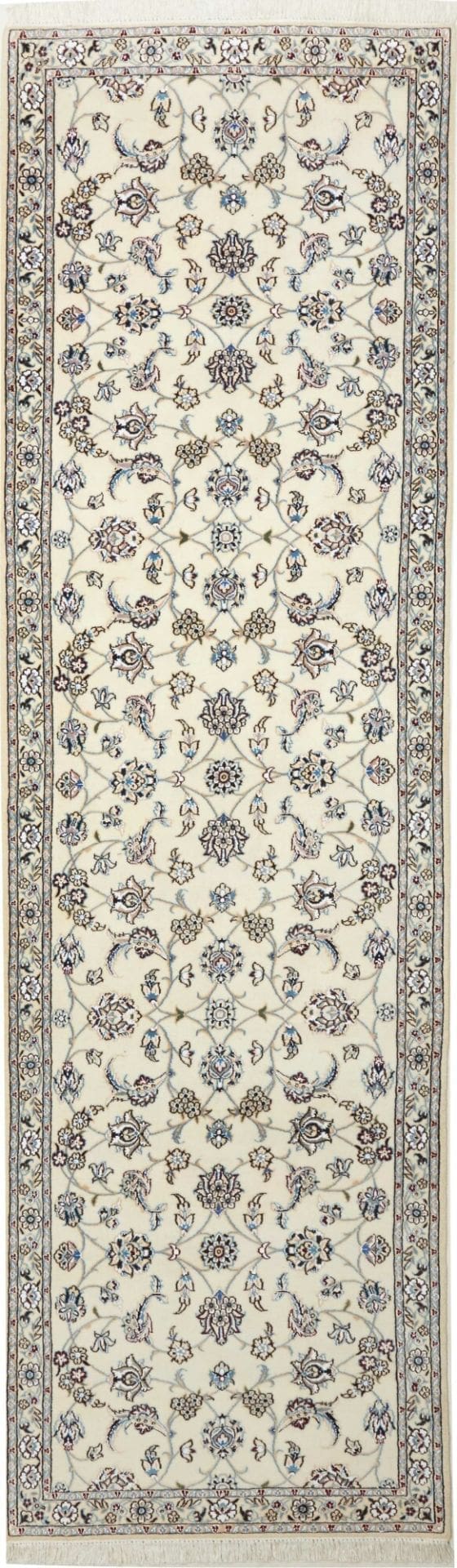 Nain Teppich 93 x 331 cm, florale Muster, handgeknüpft, Perserteppich