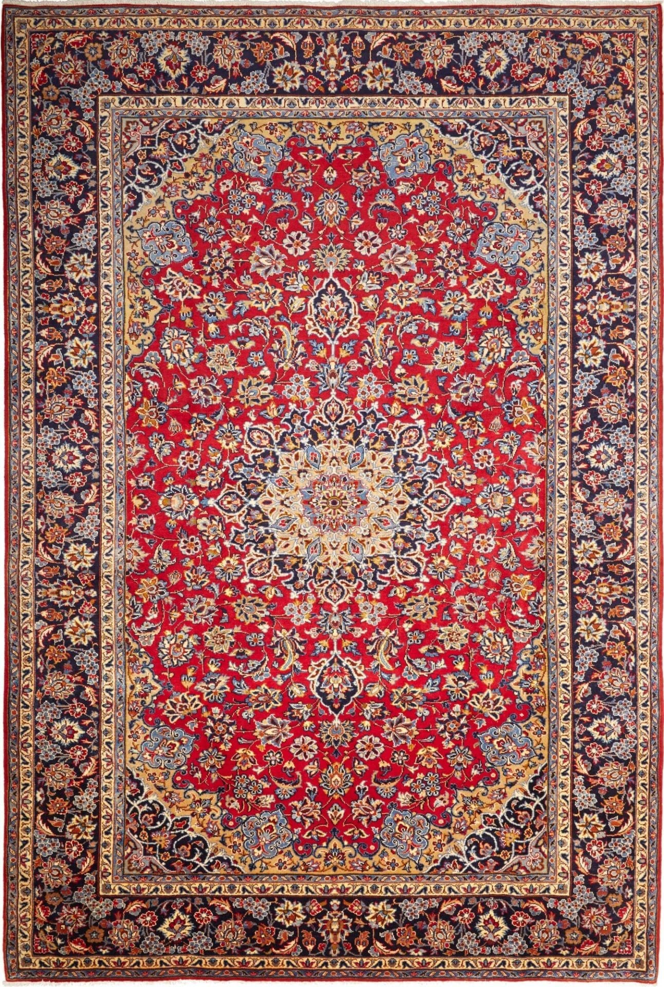 Najafabad Teppich 247 x 366 cm, handgeknüpft, Wolle-Baumwolle