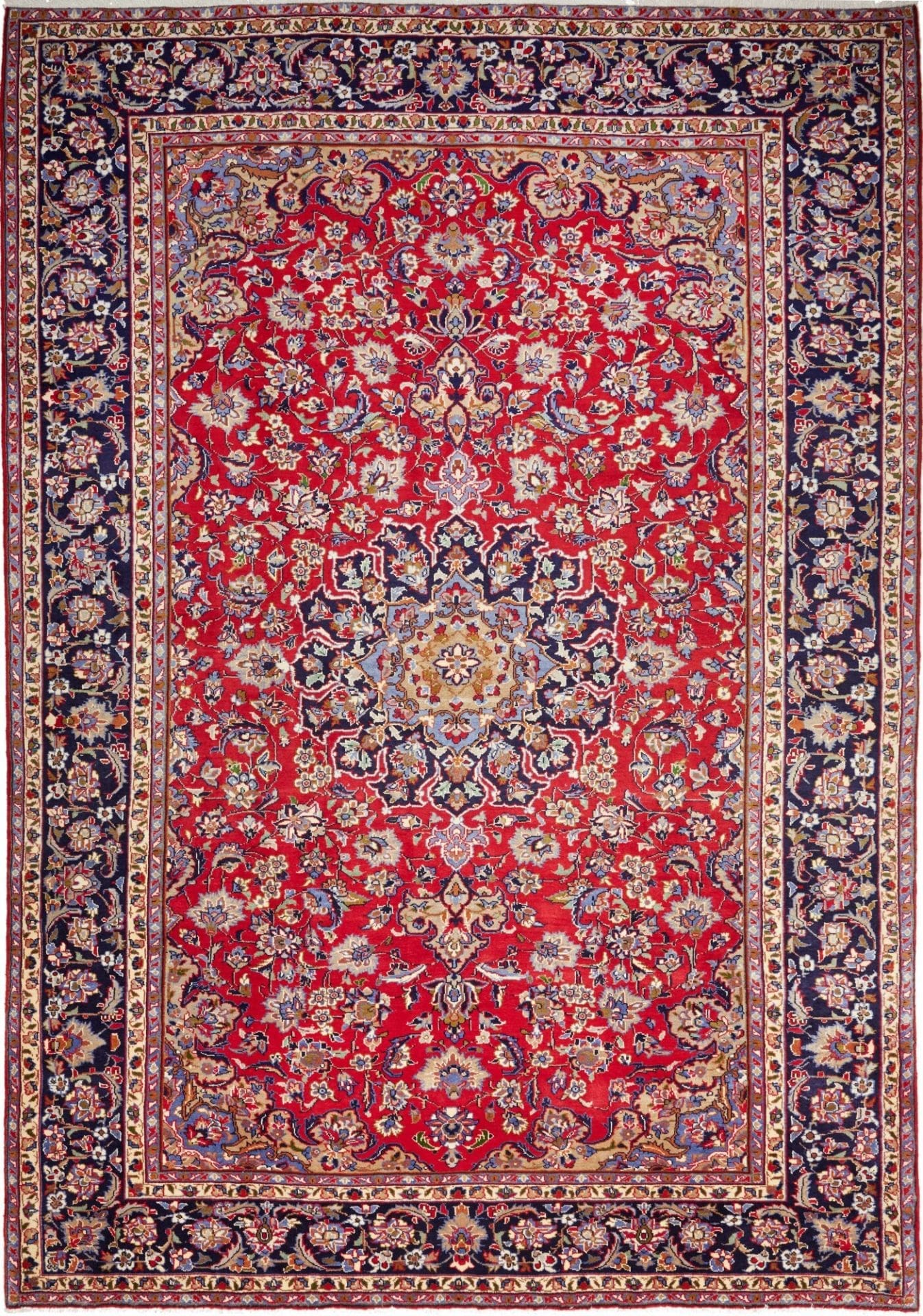 Najafabad Teppich 253 x 358cm, geometrisch, handgeknüpft, Perserteppich