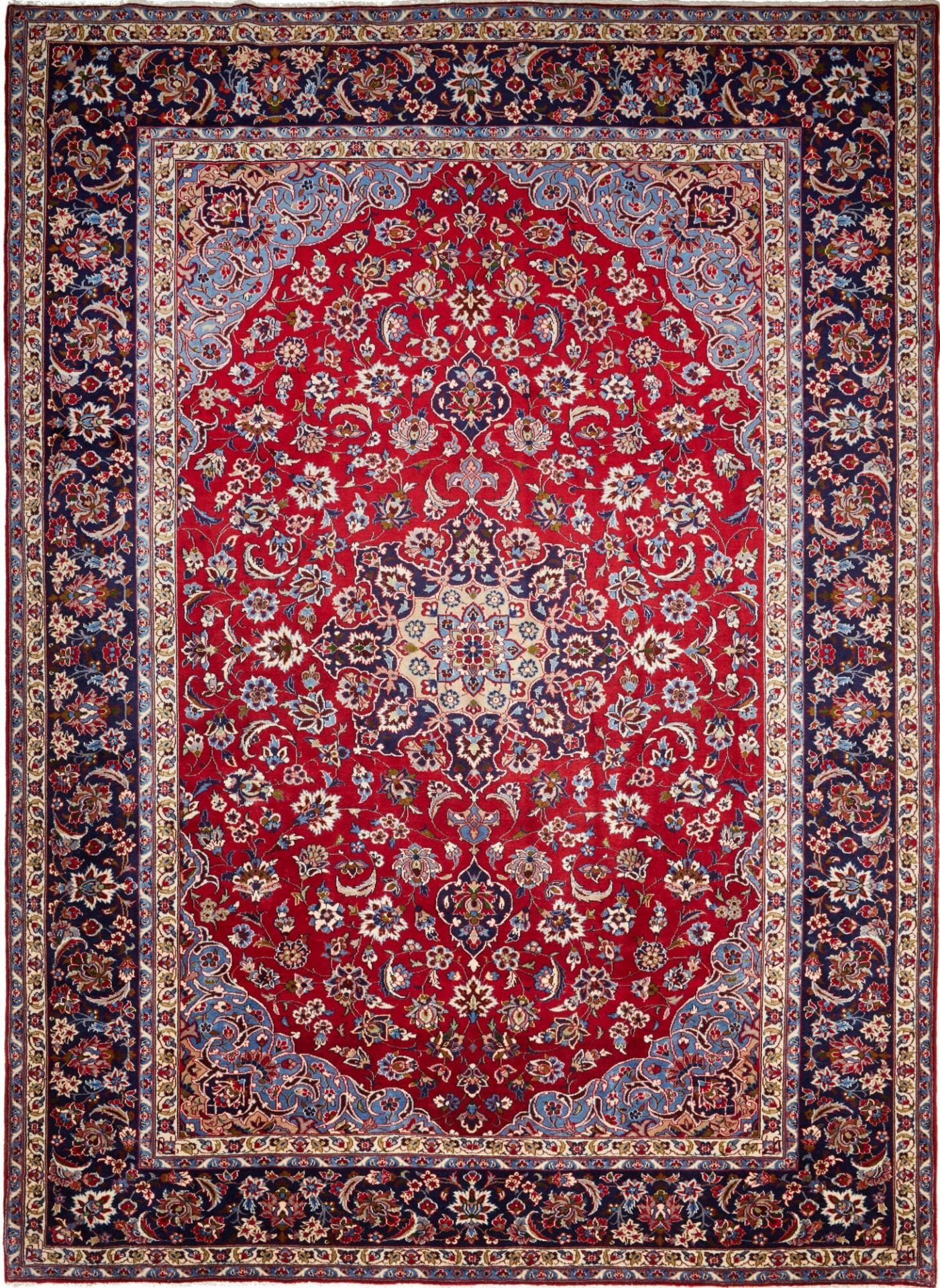 Najafabad Teppich 293 x 401cm, geometrisches Design, handgeknüpft