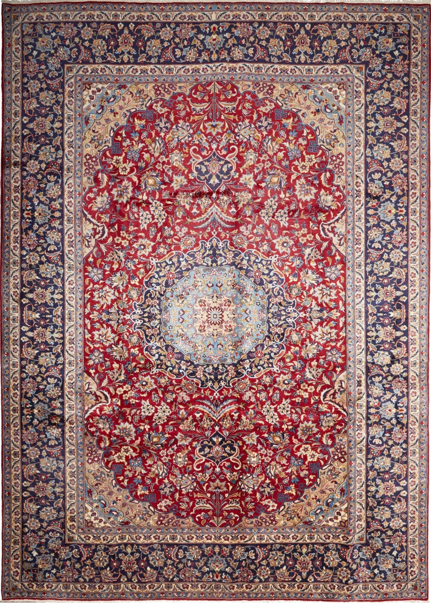 Najafabad Teppich 293 x 420cm, geometrisch, handgeknüpft, Perserteppich
